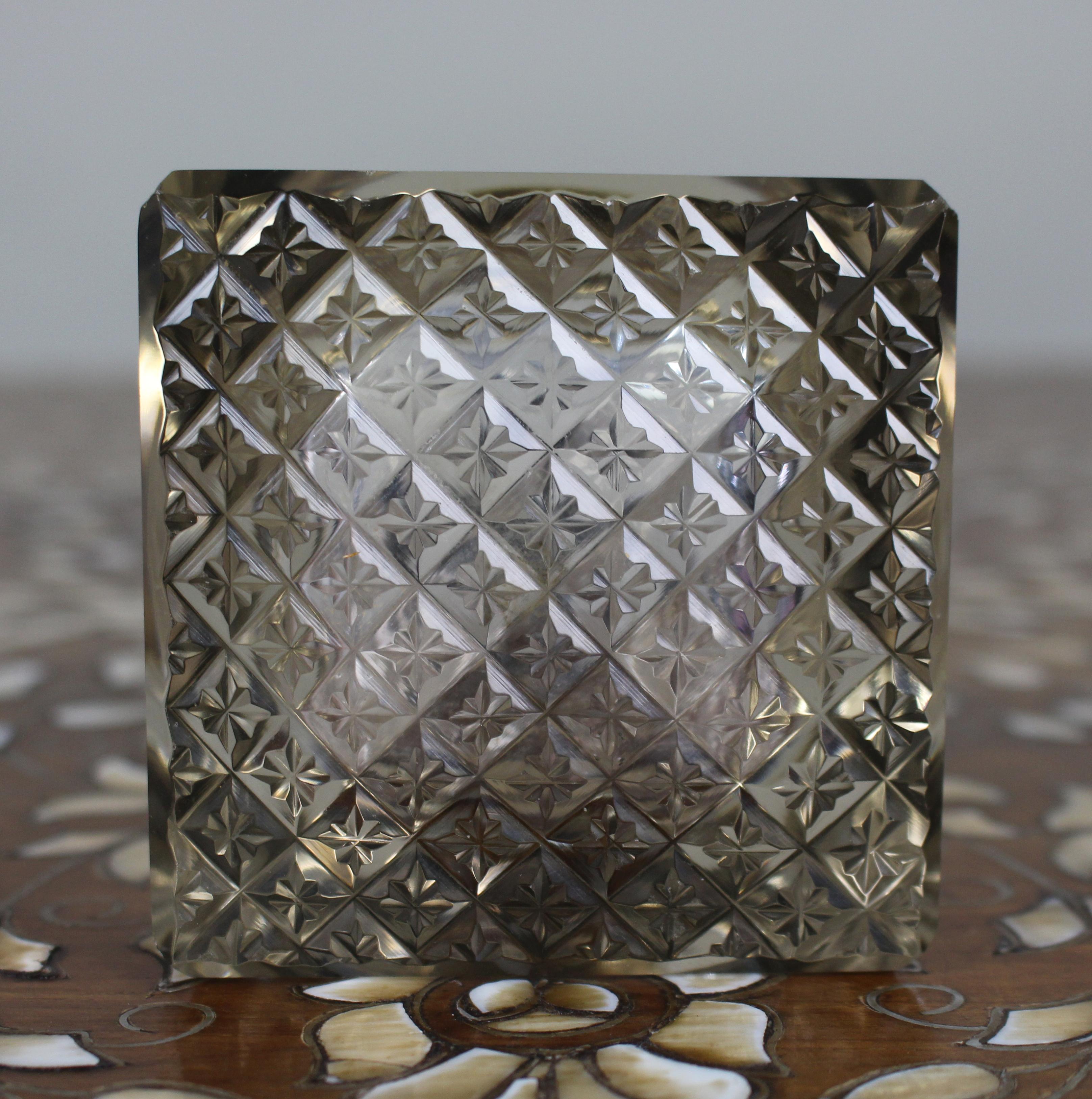 Feines antikes Tintenfass aus Silber und geschliffenem Glas, um 1916 im Angebot 4