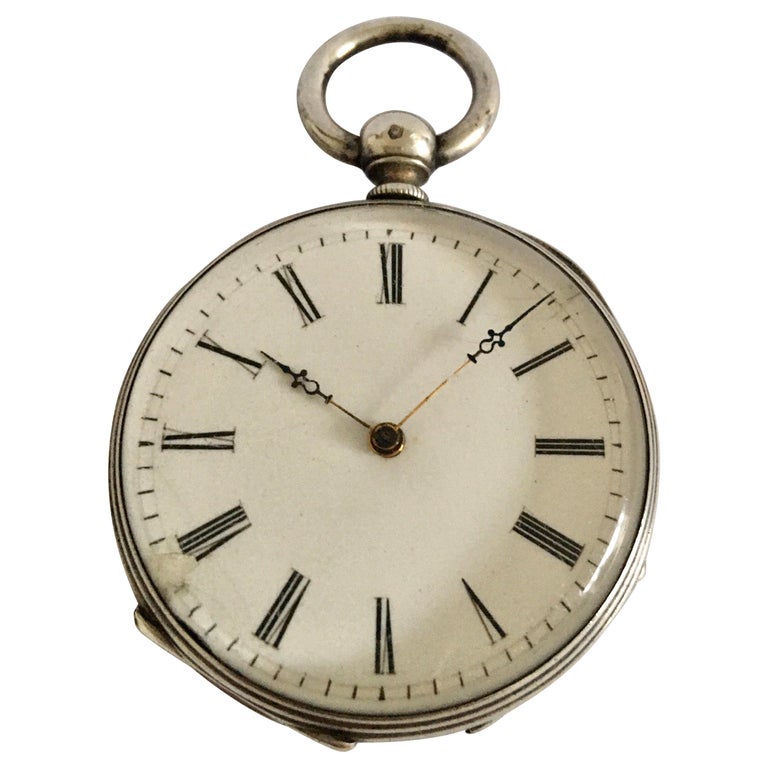 Fine Antique Silver KeyWind Pocket Watch For Sale at 1stDibs