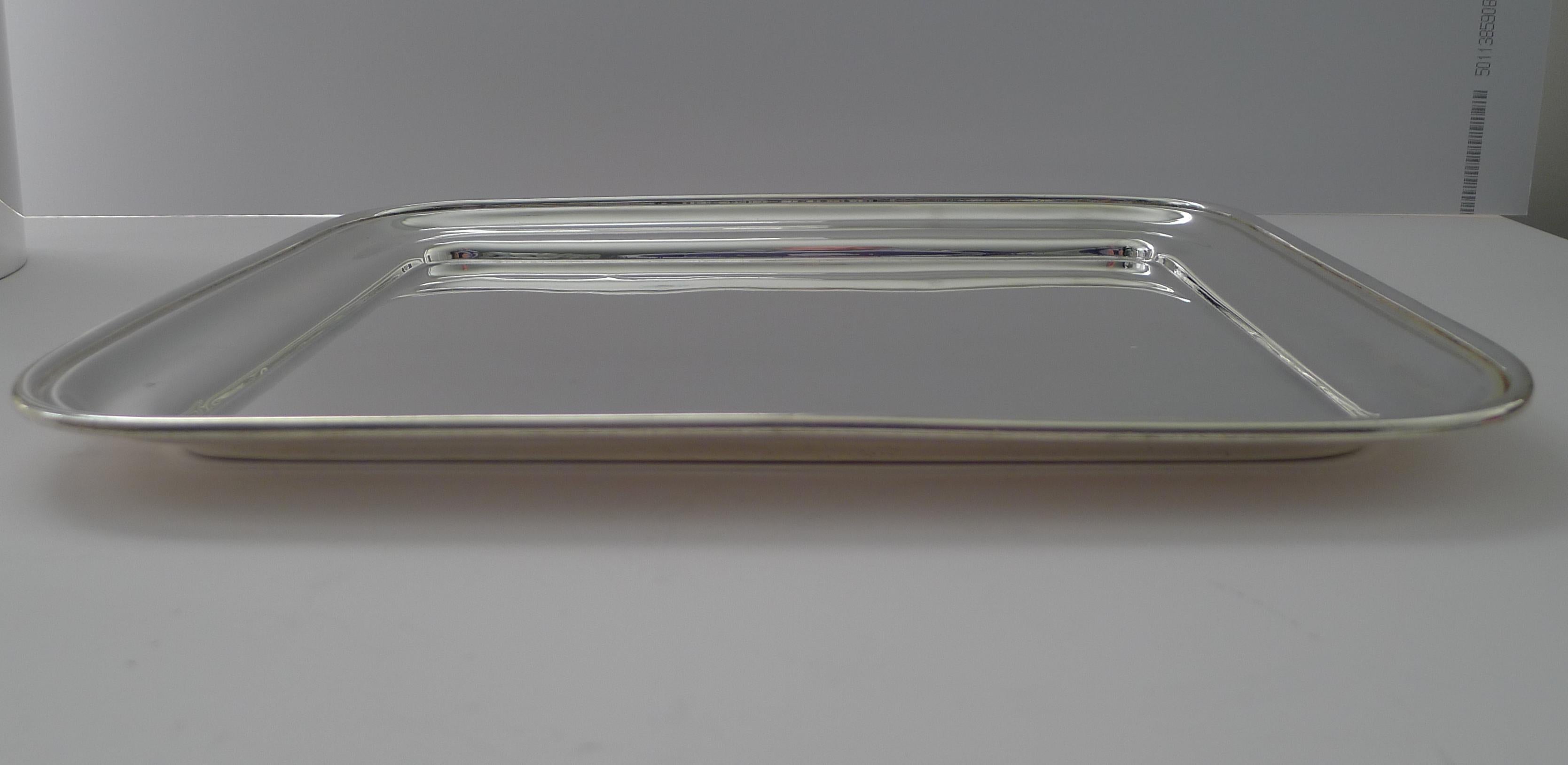 Art Deco Fine Antique Silver Plated Cocktail Tray by Walker & Hall