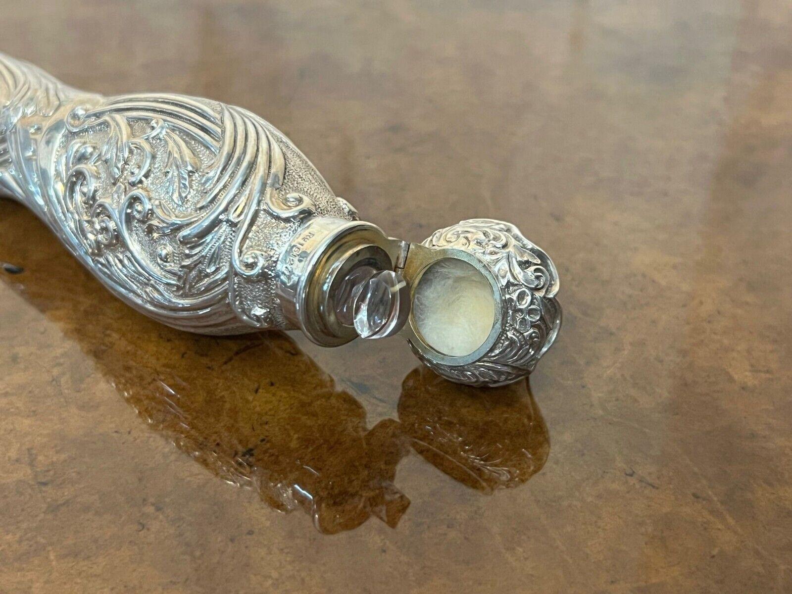 FiNE ANTIGUO Frasco SÓLIDO DE PLATA ESTERLINA EXTRA GRANDE PARA AROMAS CON PERÍODO PARADO Europeo en venta