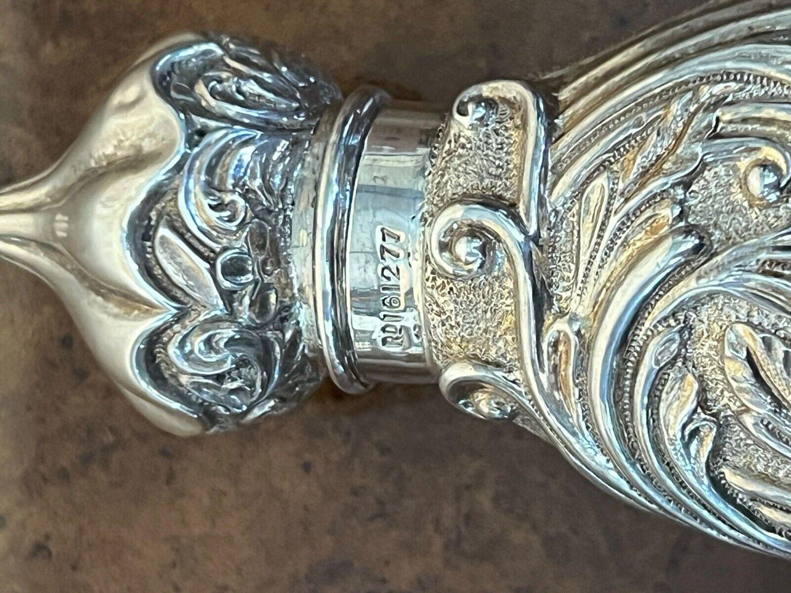 FiNE ANTIGUO Frasco SÓLIDO DE PLATA ESTERLINA EXTRA GRANDE PARA AROMAS CON PERÍODO PARADO Hecho a mano en venta