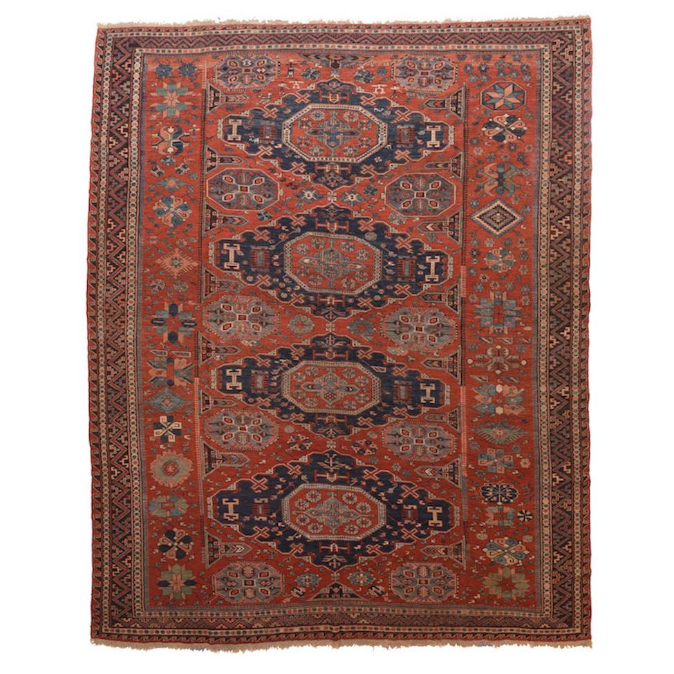 Antique Caucasian Tapis de zone Sumak en vente