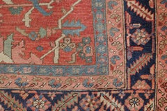 Fine Antique Square Size Large Scale All-Over Pattern Heriz Serapi Rug