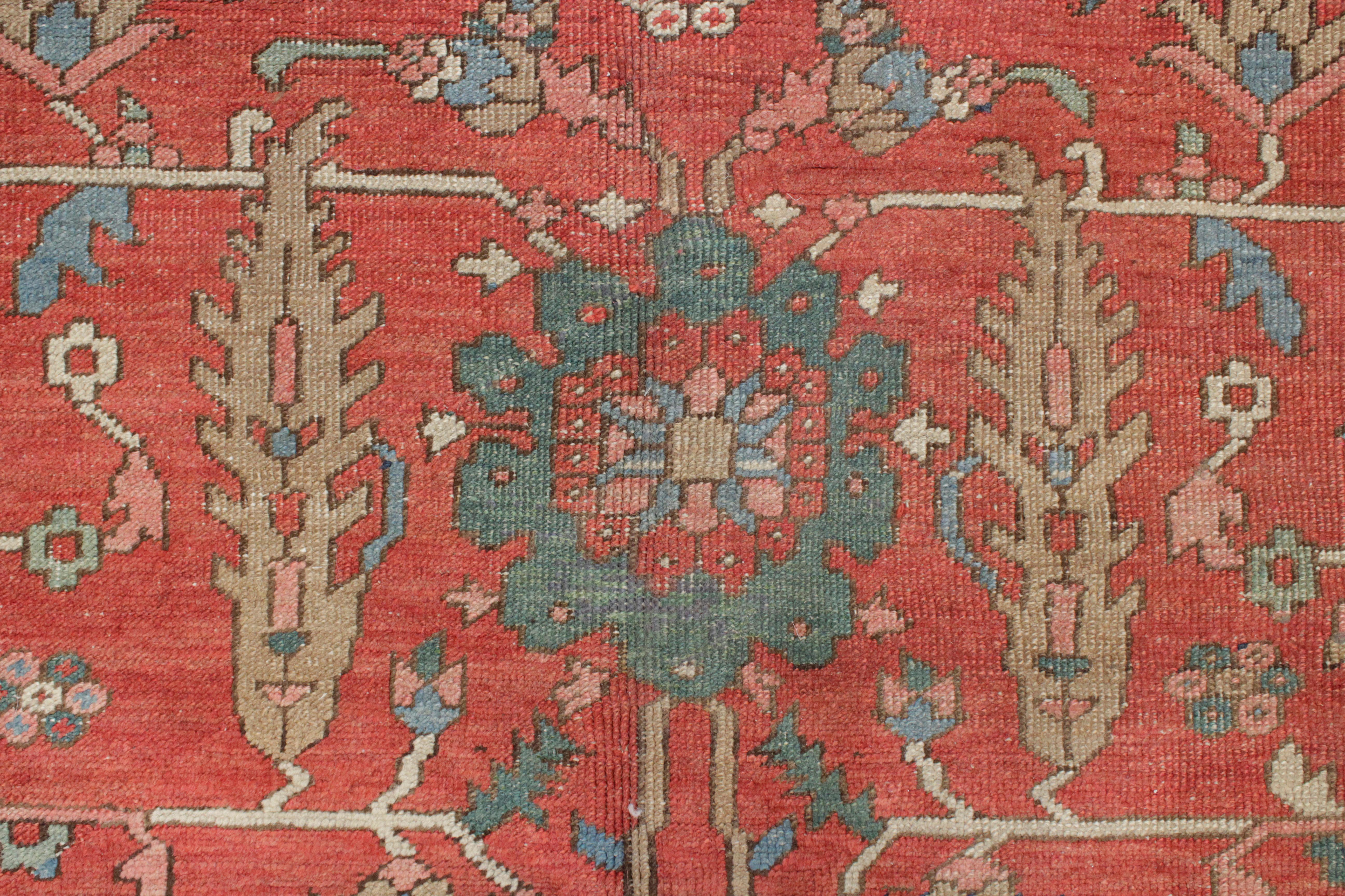 Azerbaijani Fine Antique Square Size Large Scale All-Over Pattern Heriz Serapi Rug For Sale
