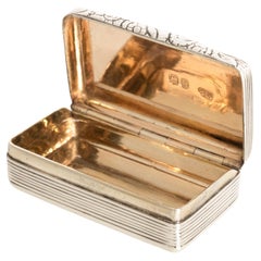 Fine Antique Sterling Silver Gilt Georgian Snuff Box by Thomas Evans London 1783
