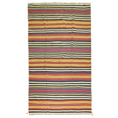 Fine Antique Striped Persian Kilim, Early 20th Century