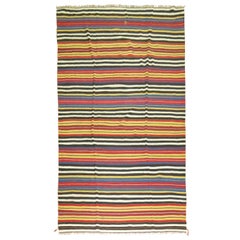 Fine Antique Striped Persian Kilim, Early 20th Century