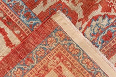 Fine Antique Sultanabad Carpet, Bright Rust Allover Field and Light Blue Details