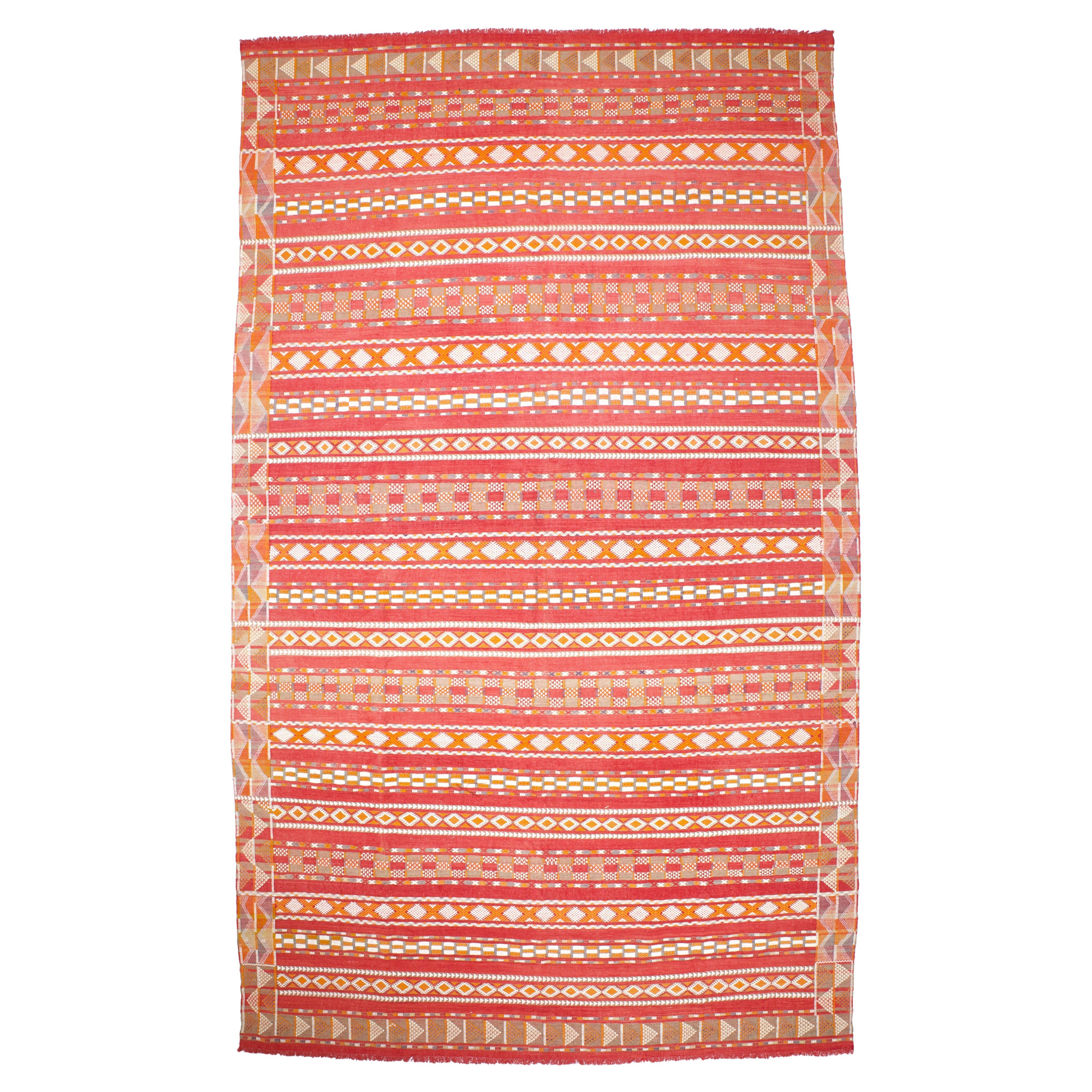 Fine Antique Swedish Kilim Flat Weave 9'7" x 16’7” For Sale
