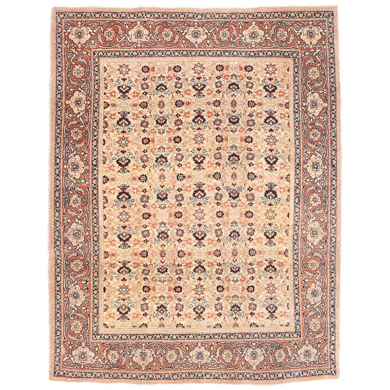 Antique Persian Area Rug Tabriz Design For Sale at 1stDibs