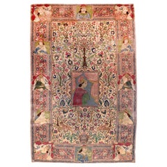 Fine Antique Tabriz Pictorial Rug, Hand Knotted, circa 1920