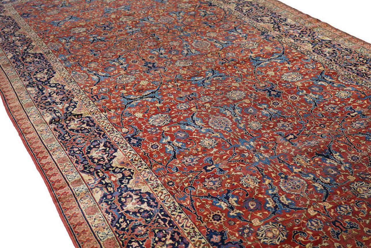 Fine Antique Tabriz Rug 7'8'' x 17'4'' For Sale 1