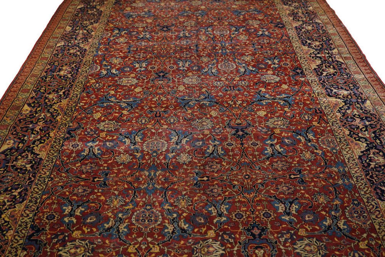 Fine Antique Tabriz Rug 7'8'' x 17'4'' For Sale 3
