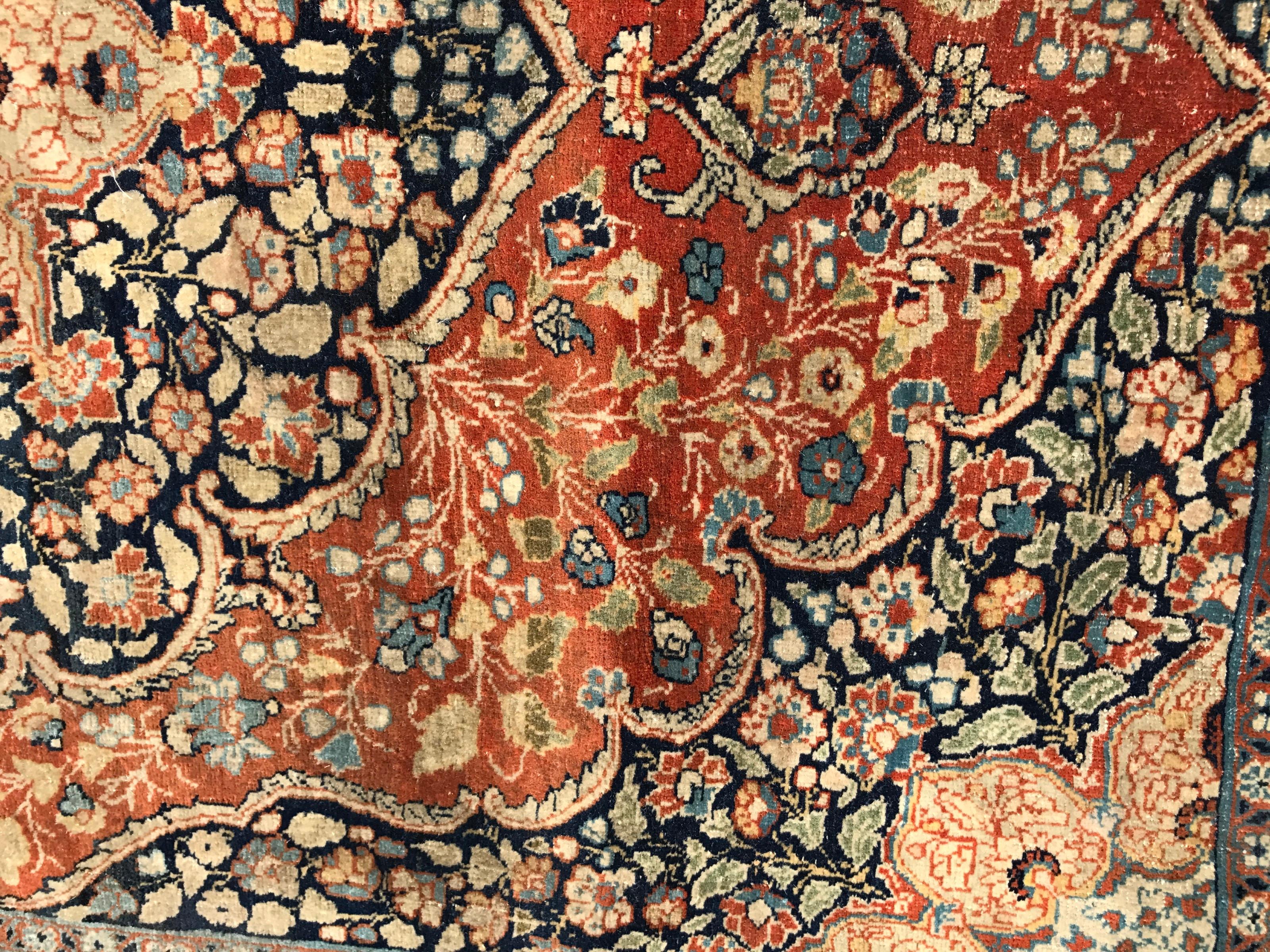 Central Asian Fine Antique Tabriz Rug For Sale