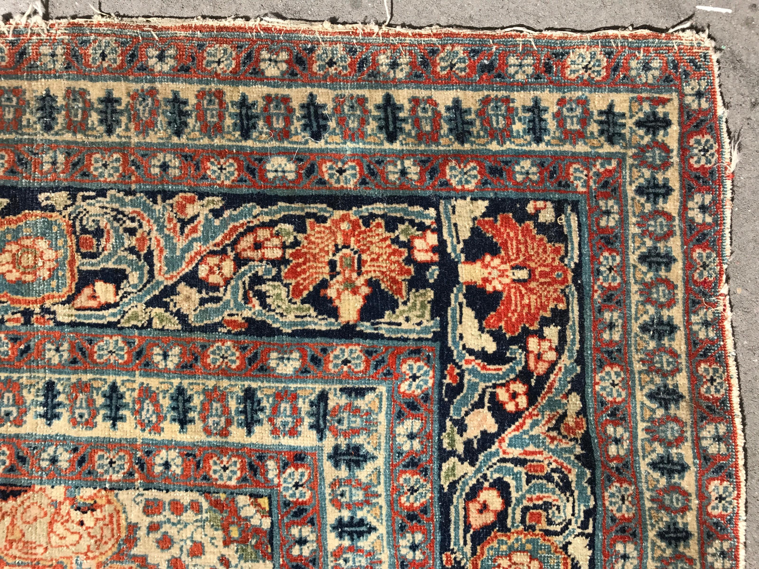 19th Century Fine Antique Tabriz Rug For Sale