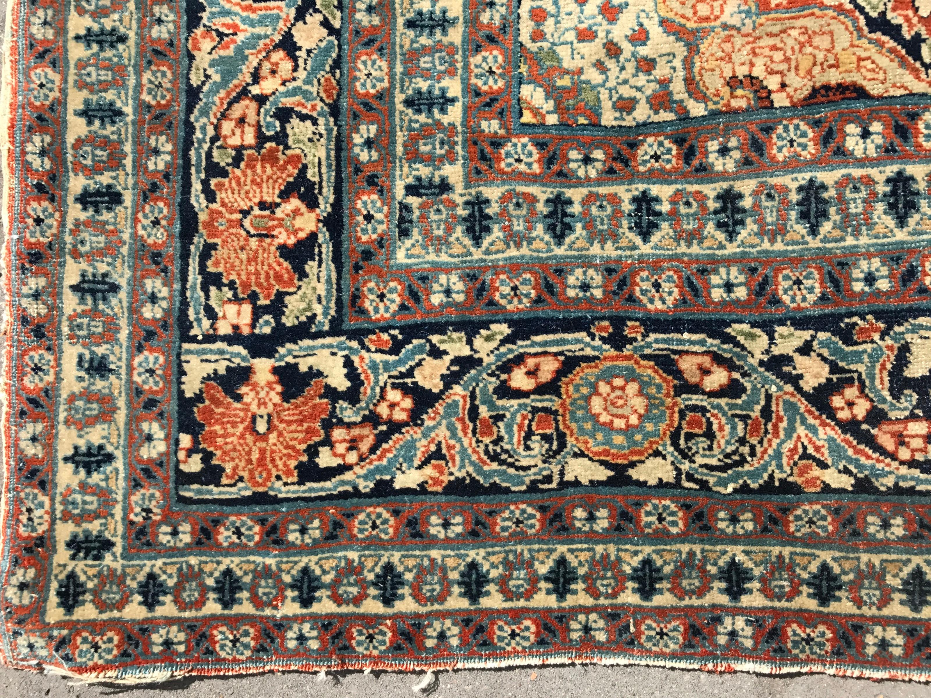 Wool Fine Antique Tabriz Rug For Sale