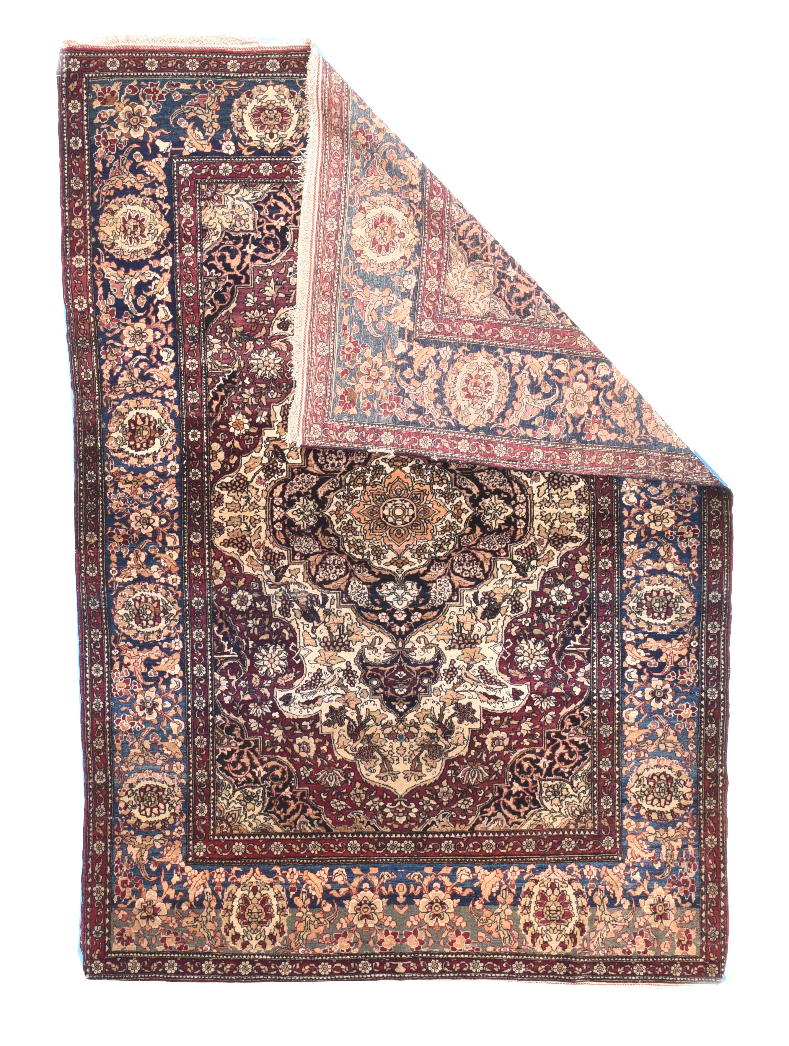 Hand-Knotted Antique Persian Tehran Area Rug For Sale