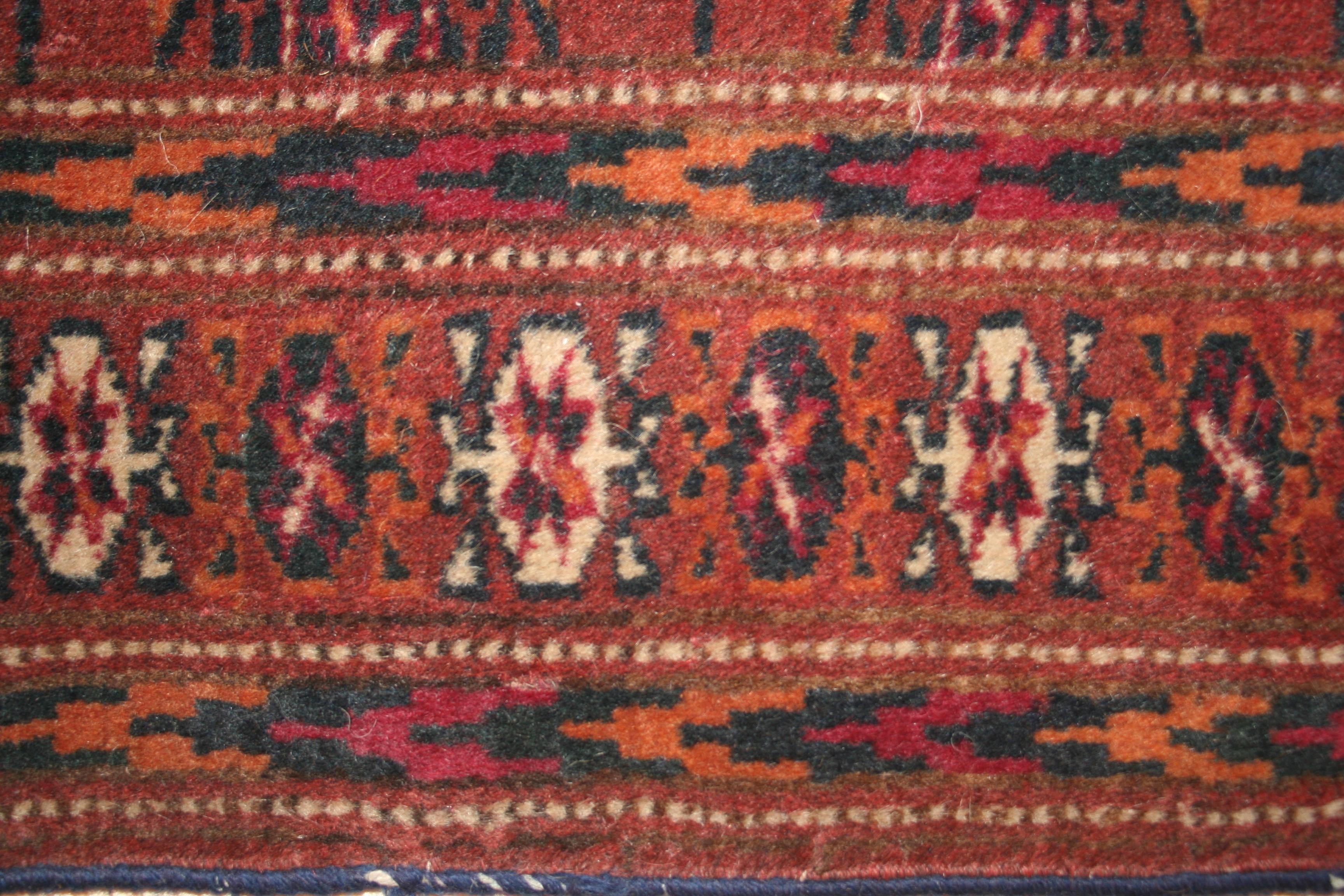 Hand-Knotted Fine Antique Tekke Turkmen Rug For Sale