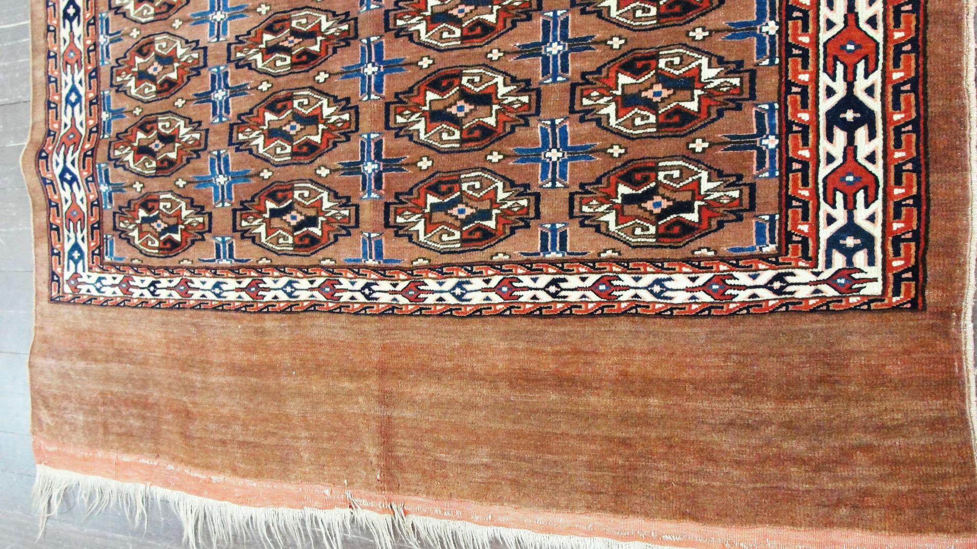 Hand-Knotted Fine Antique Tekke Turkomen Rug, circa 1900 For Sale