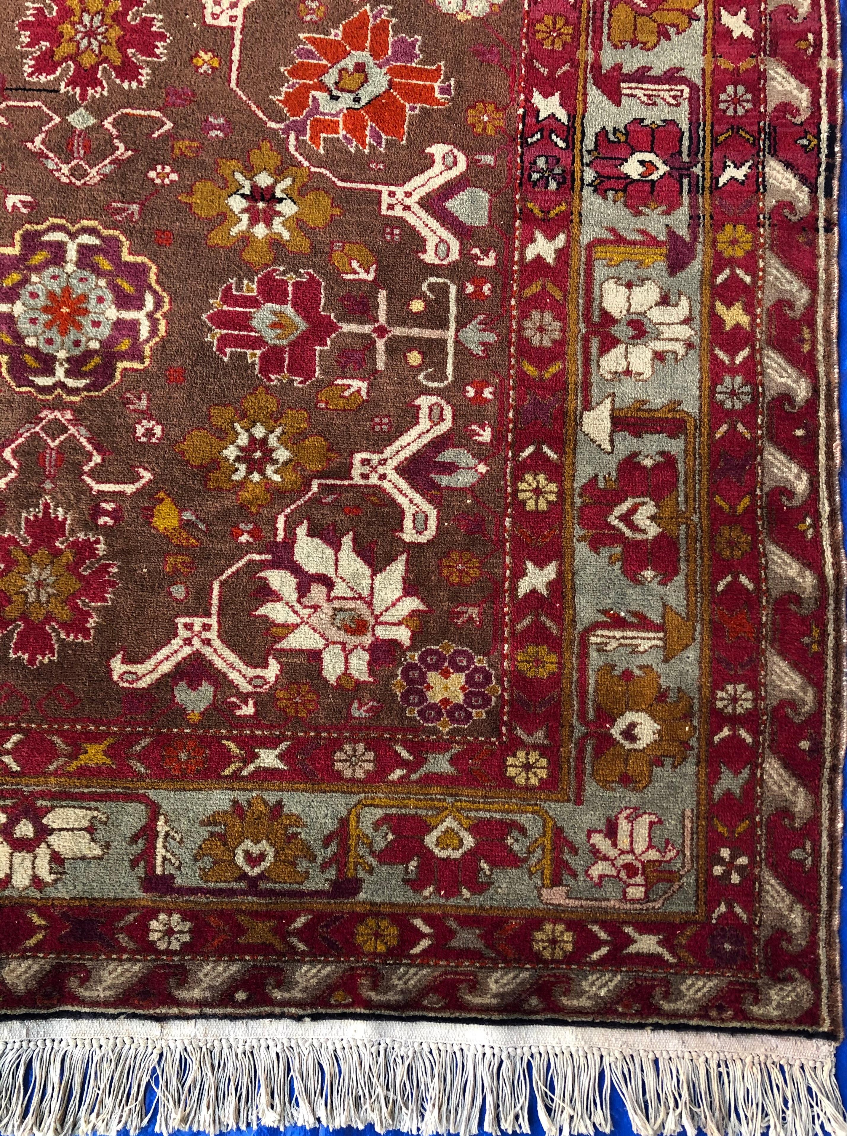 Wool Fine Antique Tribal Caucasian Rug For Sale