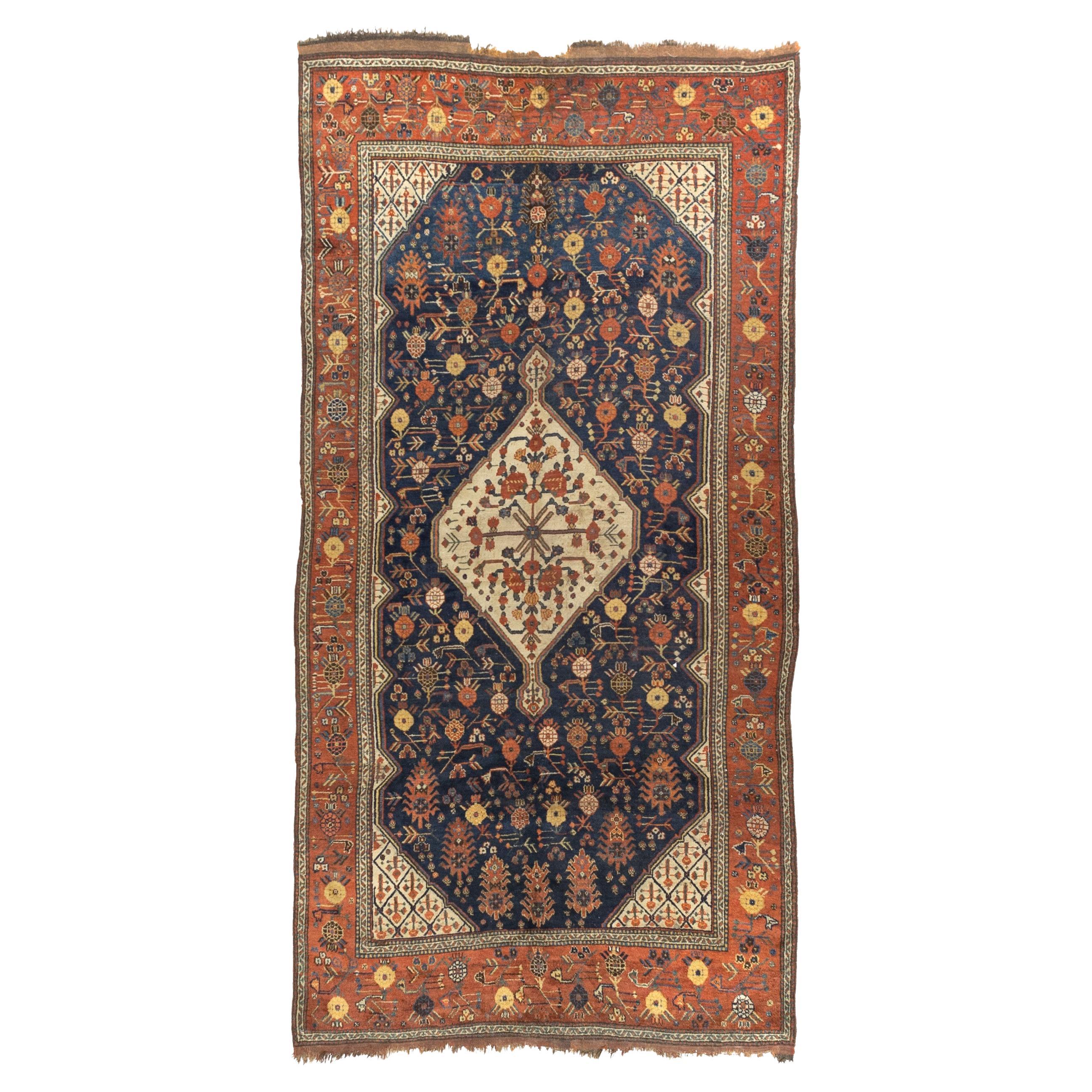 Fine Antique Tribal Khamseh Rug 5’5” x 10’4”