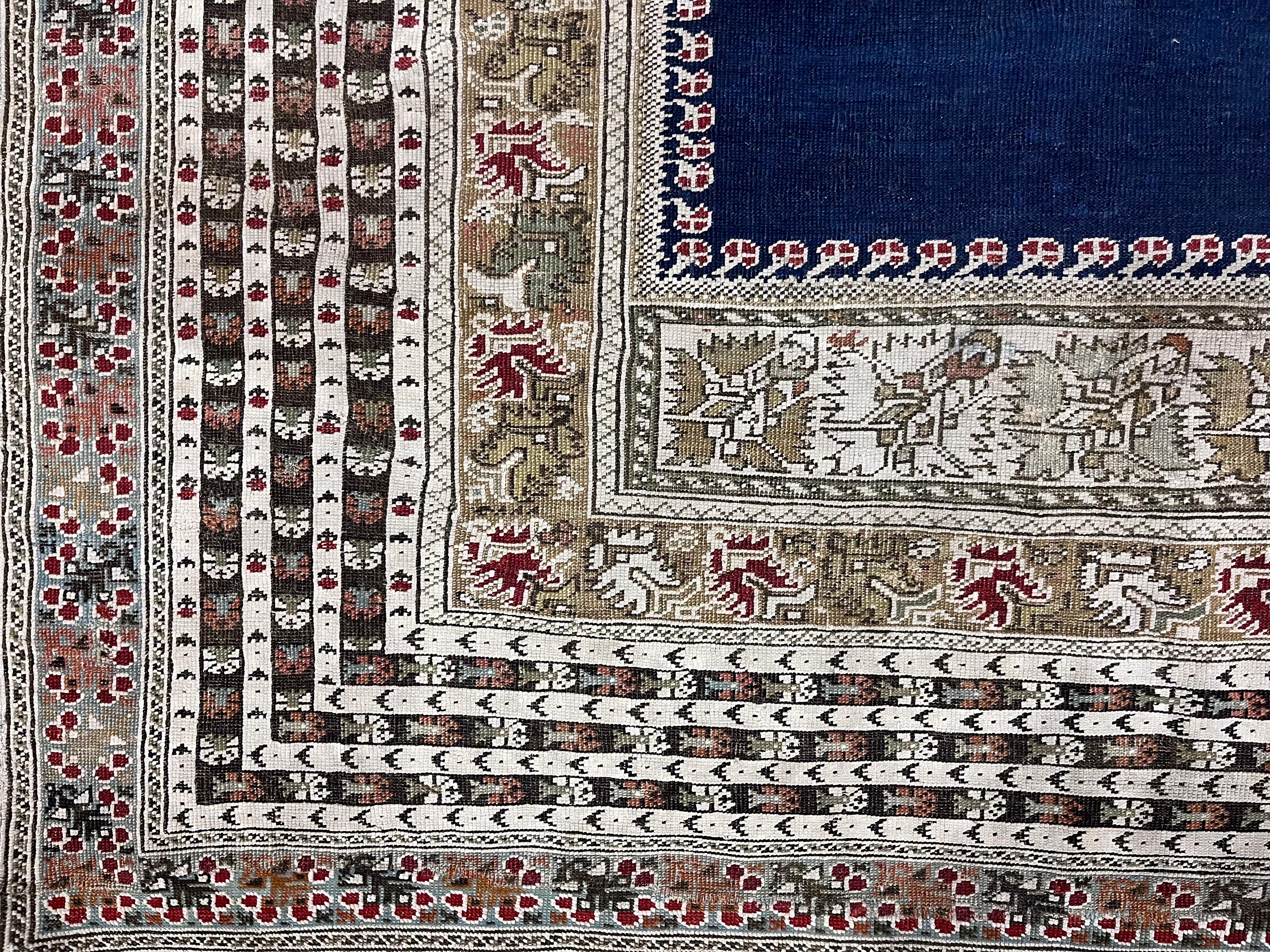 Fine Antique Turkish Giordez Wool Rug 4'1