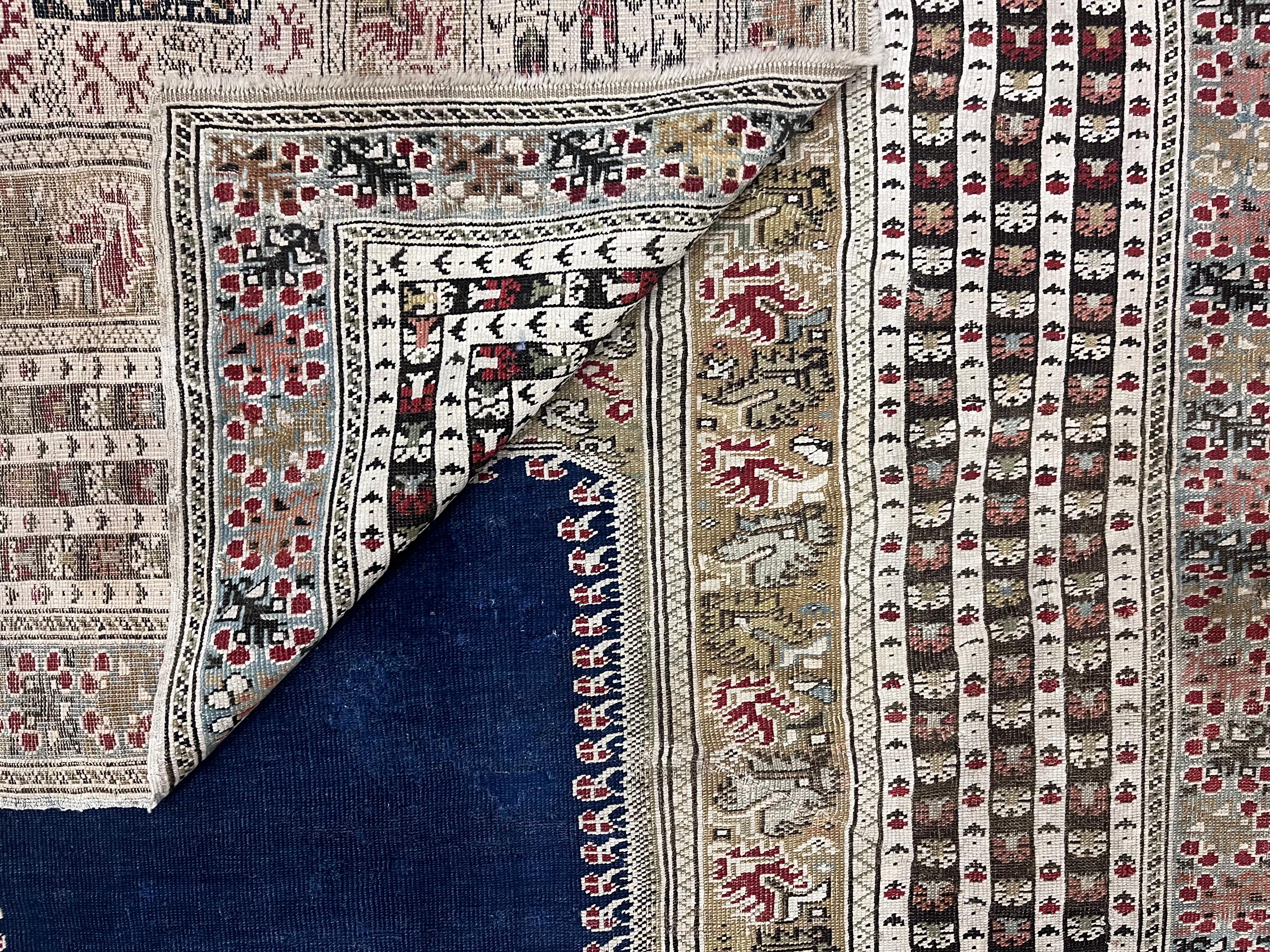 Fine Antique Turkish Giordez Wool Rug 4'1