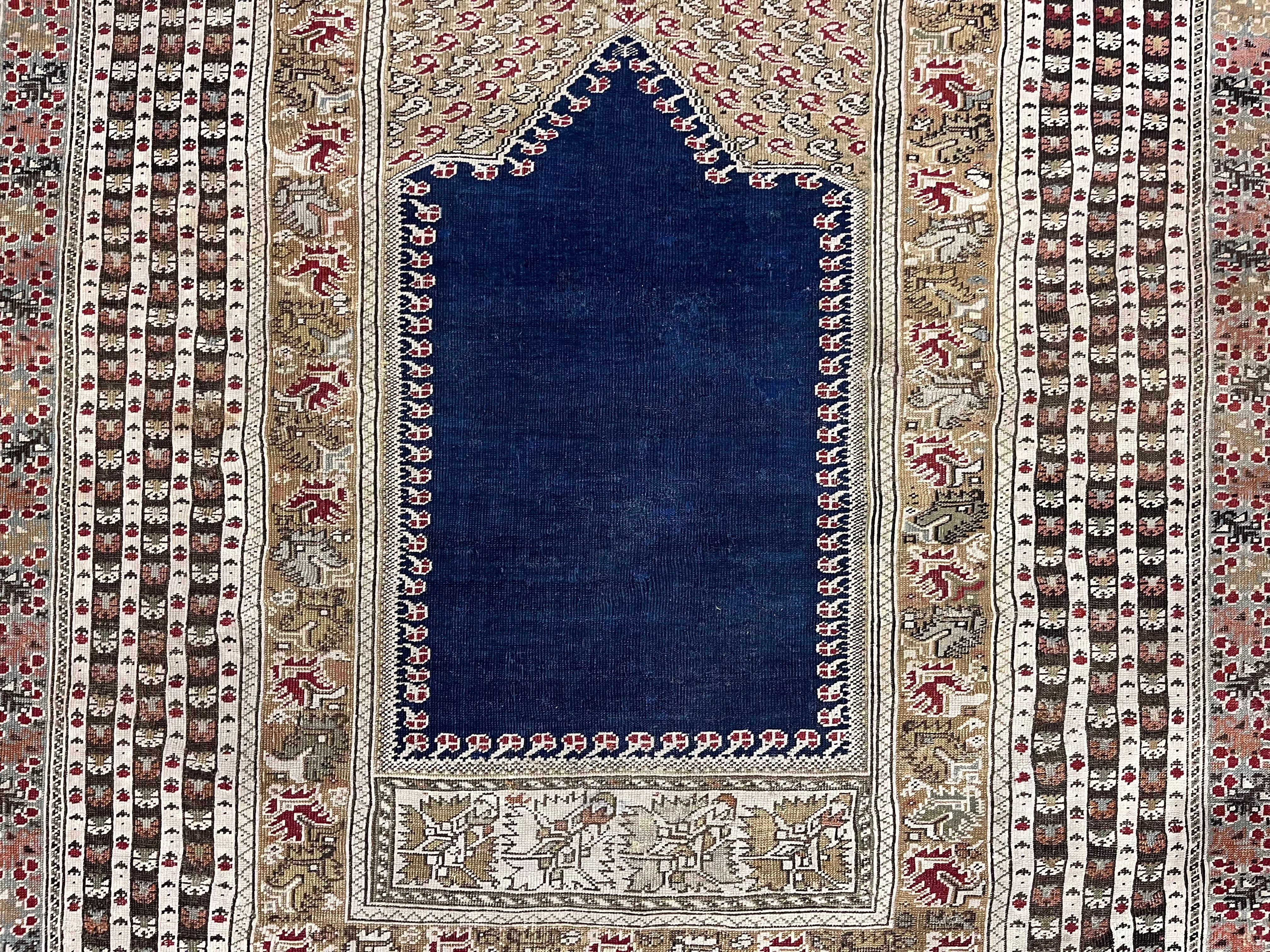 Fine Antique Turkish Giordez Wool Rug 4'1