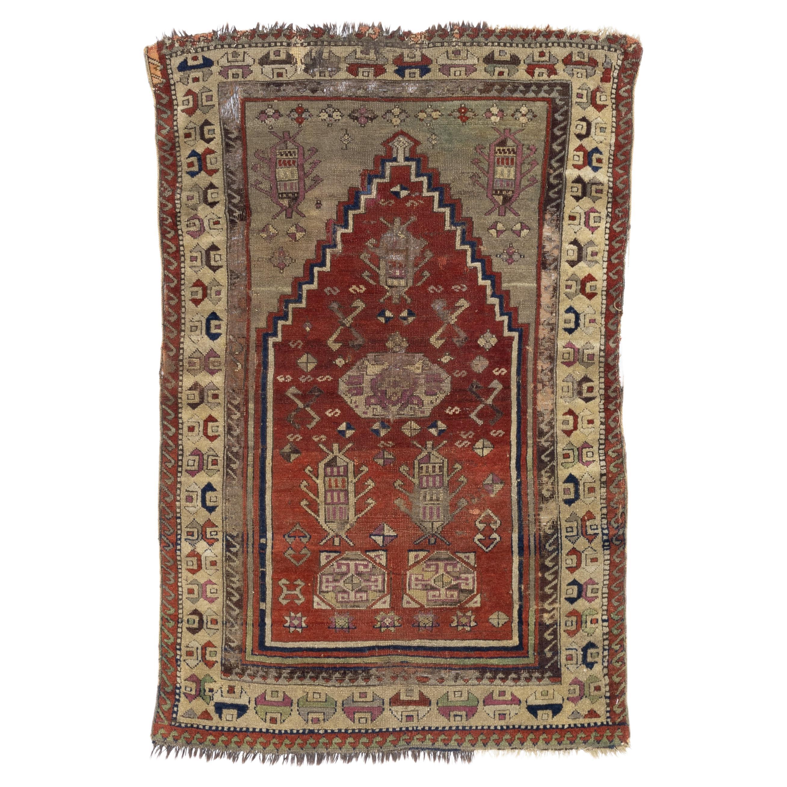 Fina Alfombra Turca Antigua Konia 3'0" x 4'8