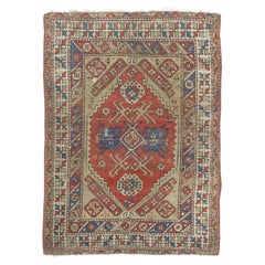 Fina Alfombra Turca Antigua Konia 3'7" x 5'0