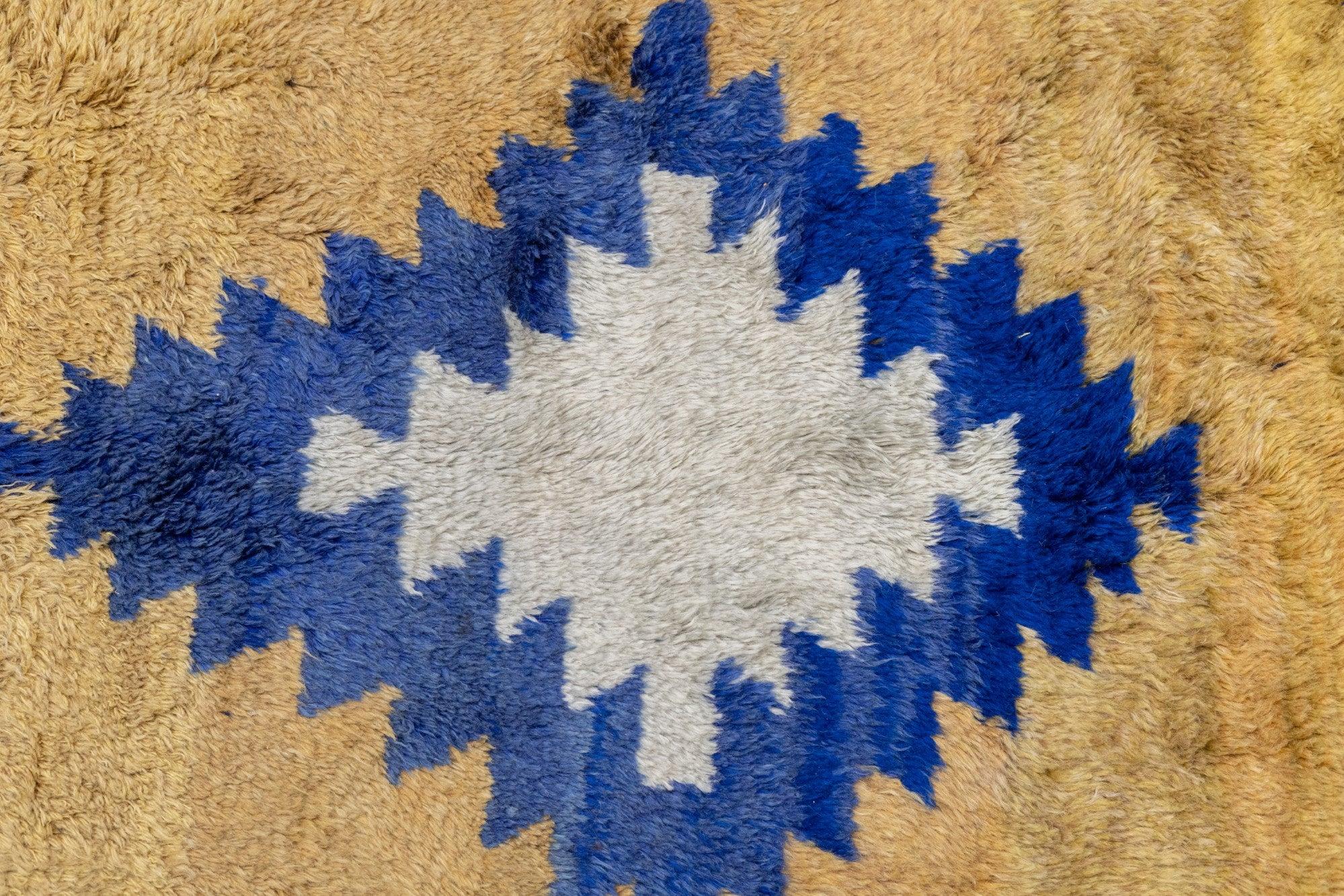 Fine Antique Turkish Oushak Angora Wool Rug 4'8'' x 7'2'' For Sale 2