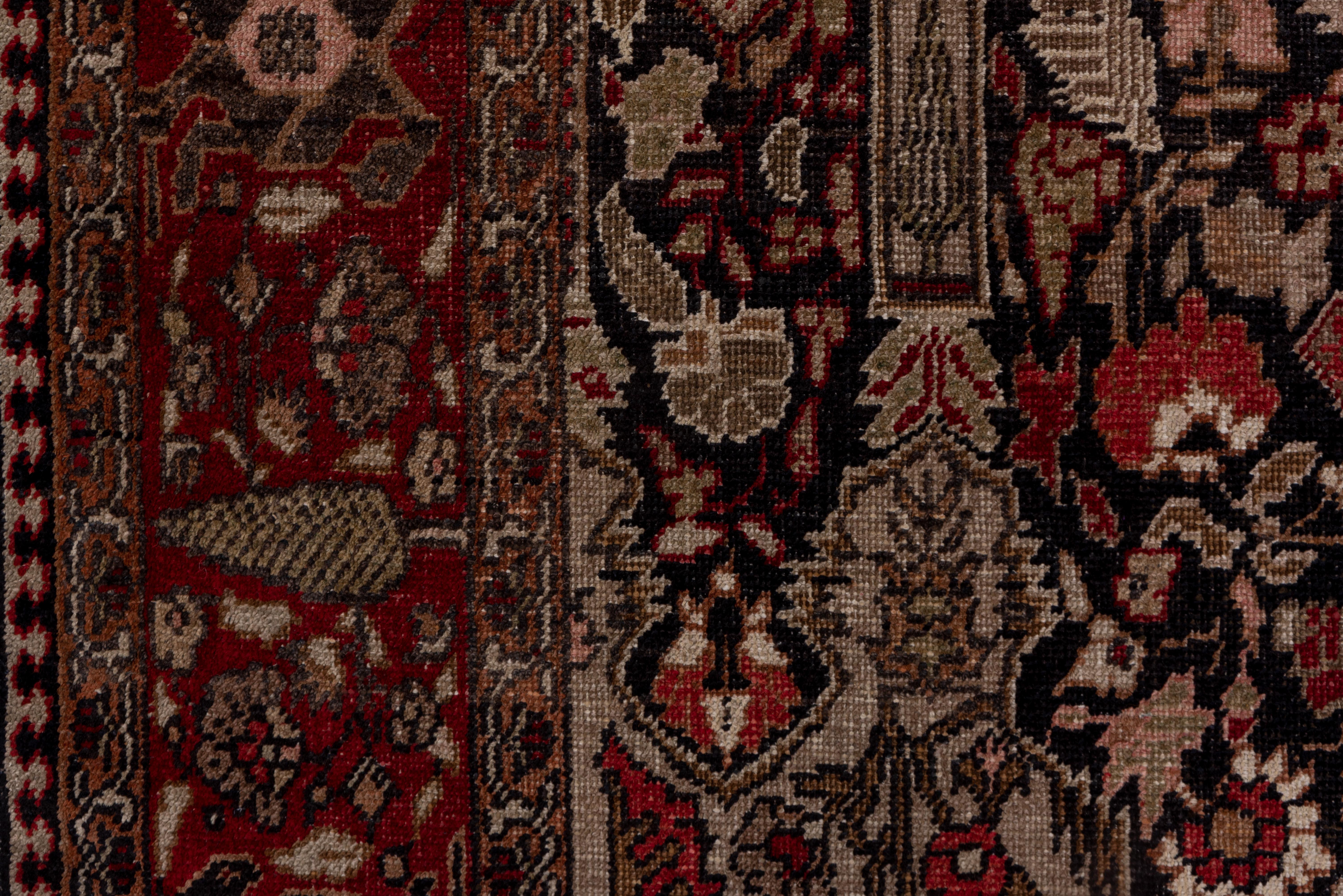 Hand-Knotted Fine Antique Turkish Oushak Gallery Carpet, Persian Kashan Style, circa 1920s