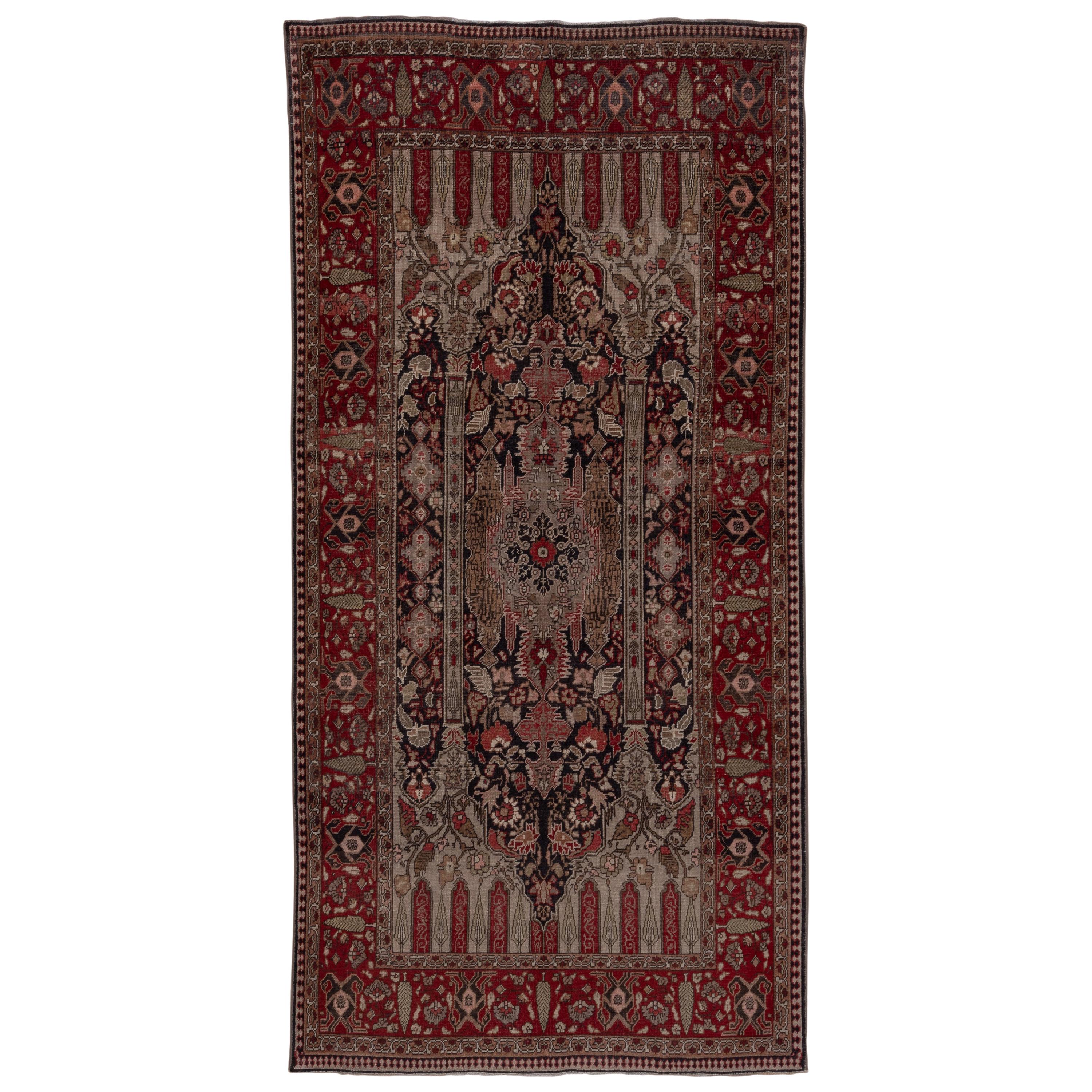 Fine Antique Turkish Oushak Gallery Carpet, Persian Kashan Style, circa 1920s