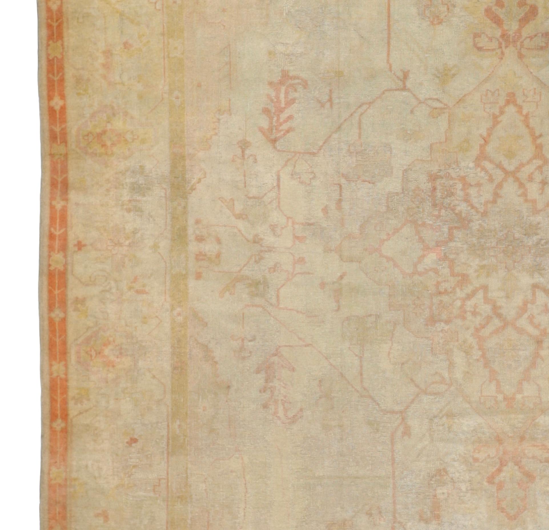 Fine Antique Turkish Oushak Rug 13'0