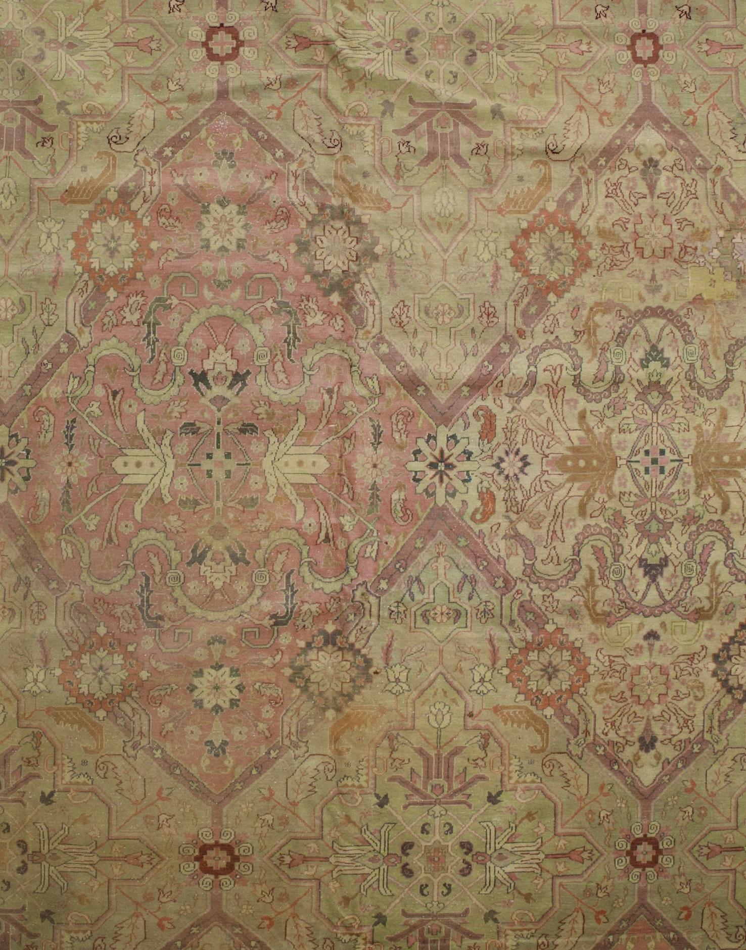Turco Tappeto antico Oushak turco 14'6