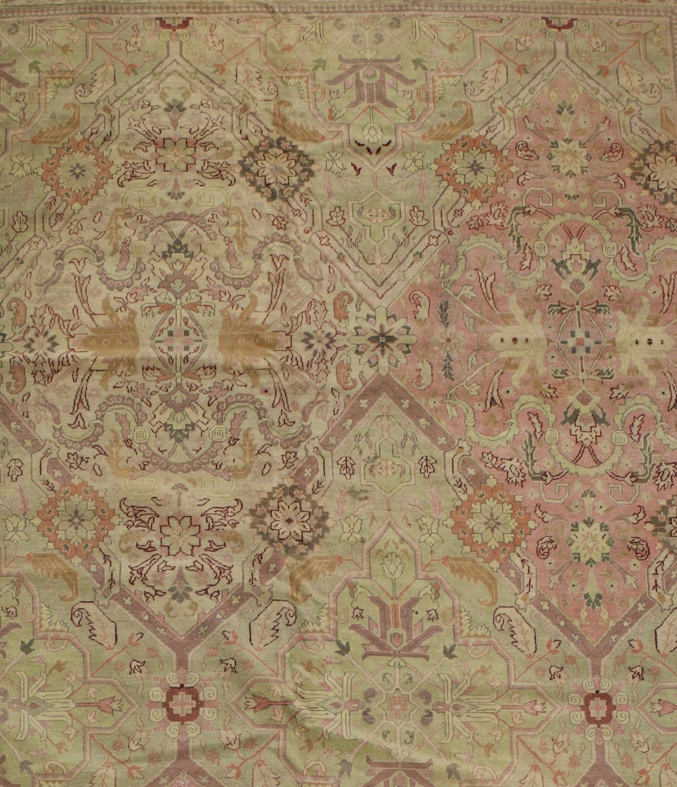 Tappeto antico Oushak turco 14'6
