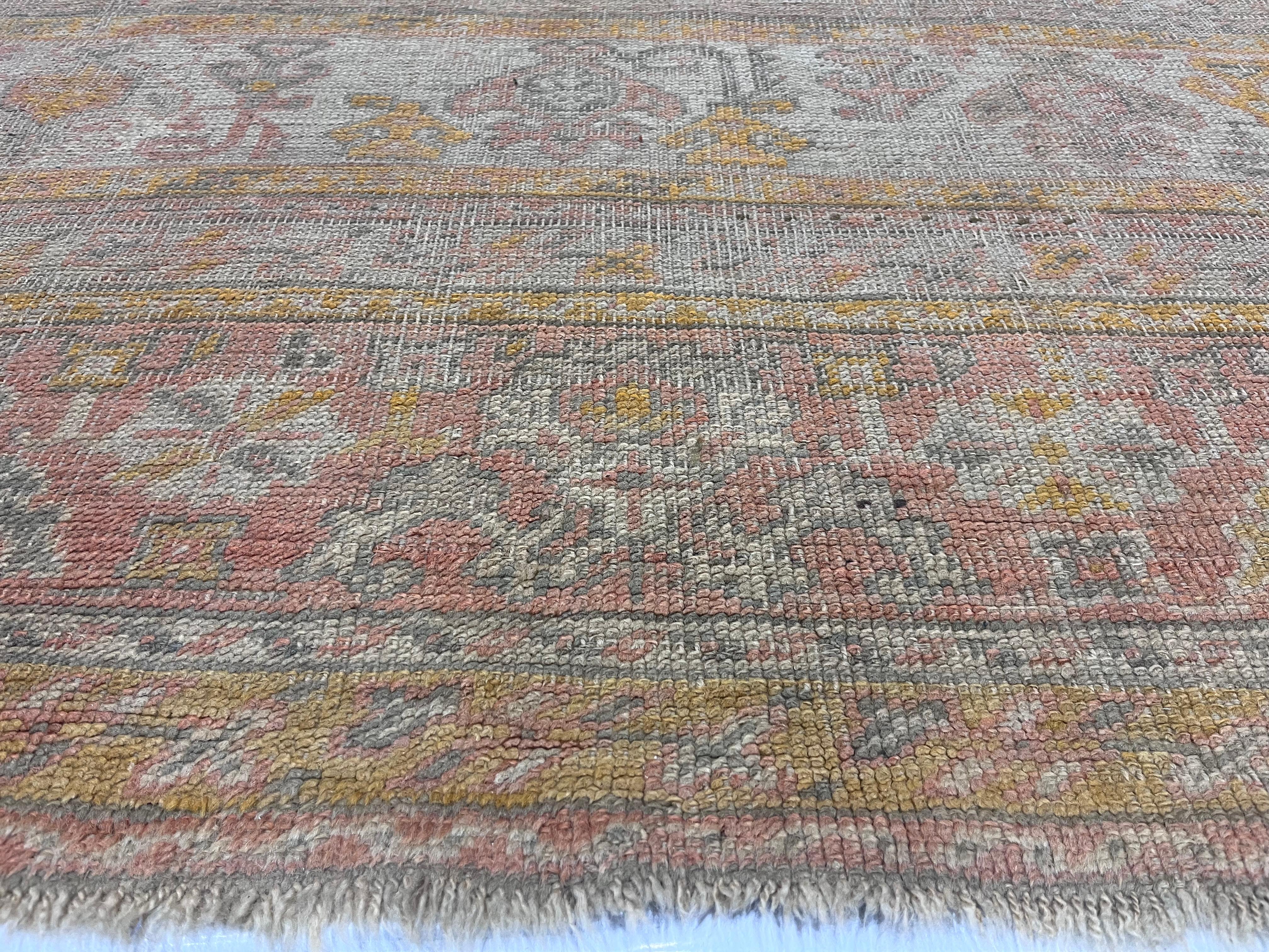 Fina Alfombra Turca Antigua Oushak 8'8