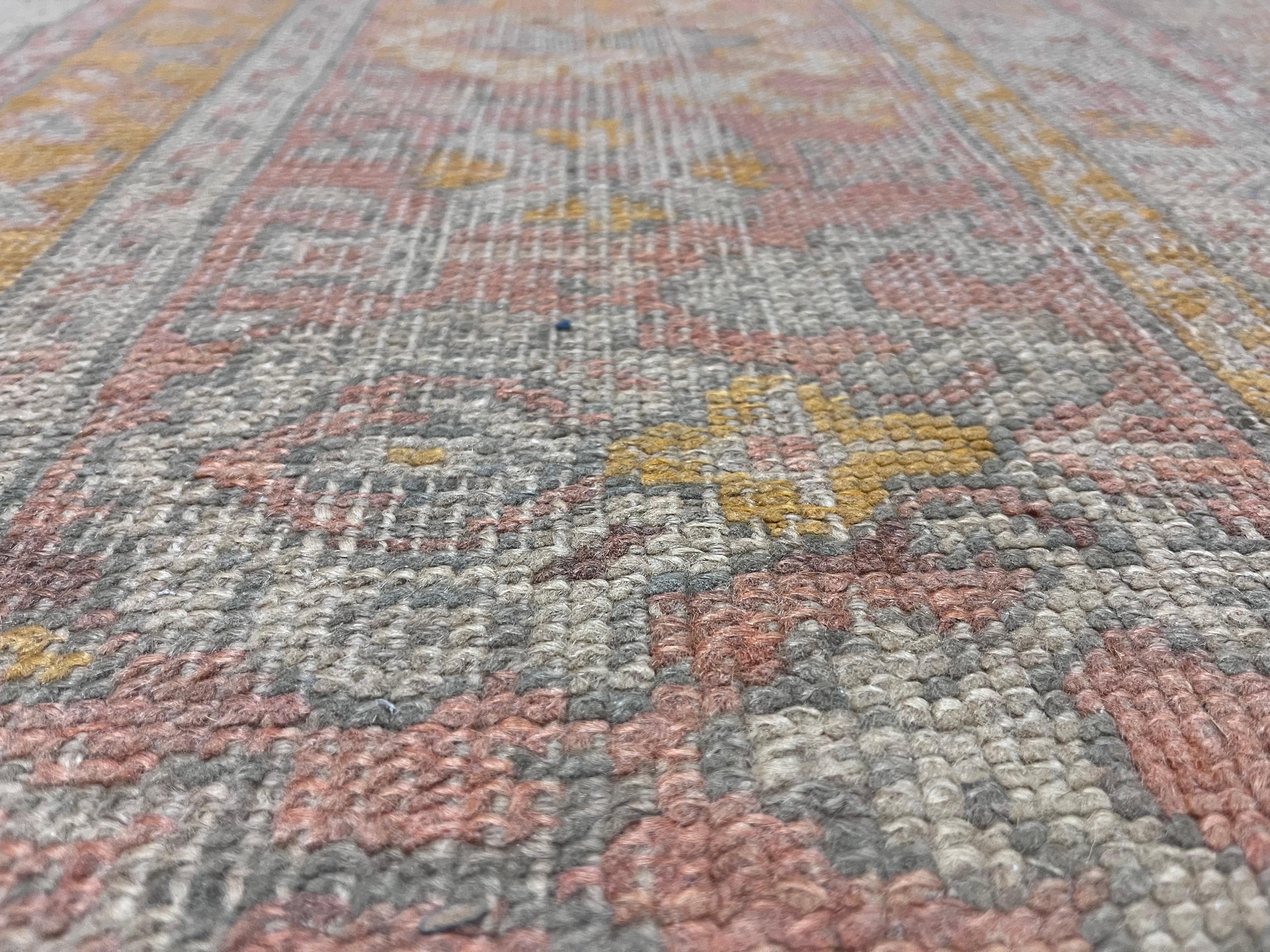 Fina Alfombra Turca Antigua Oushak 8'8