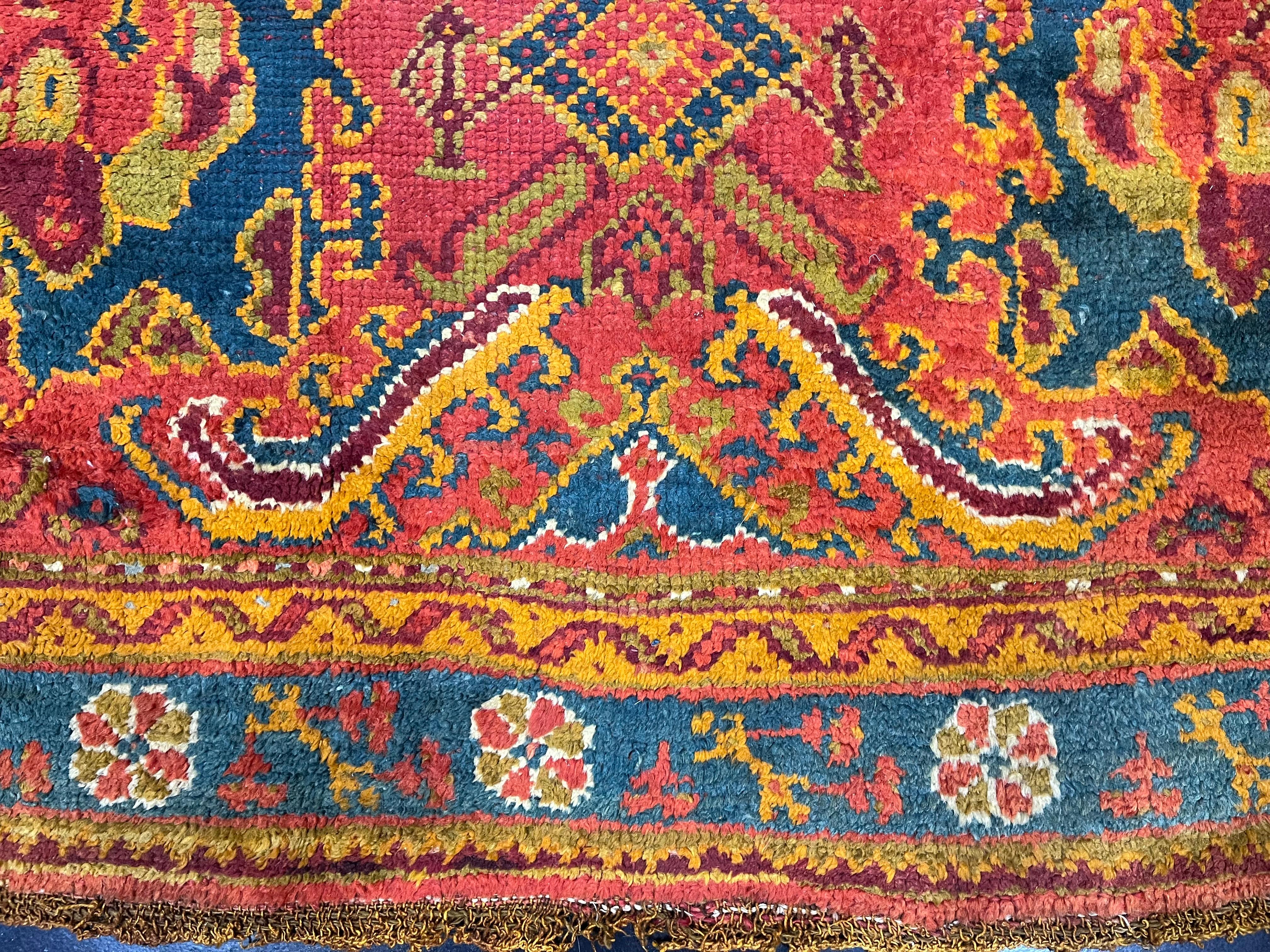 Fine Antique Turkish Oushak Wool Rug 4’11” x 6’8” In Good Condition For Sale In New York, NY