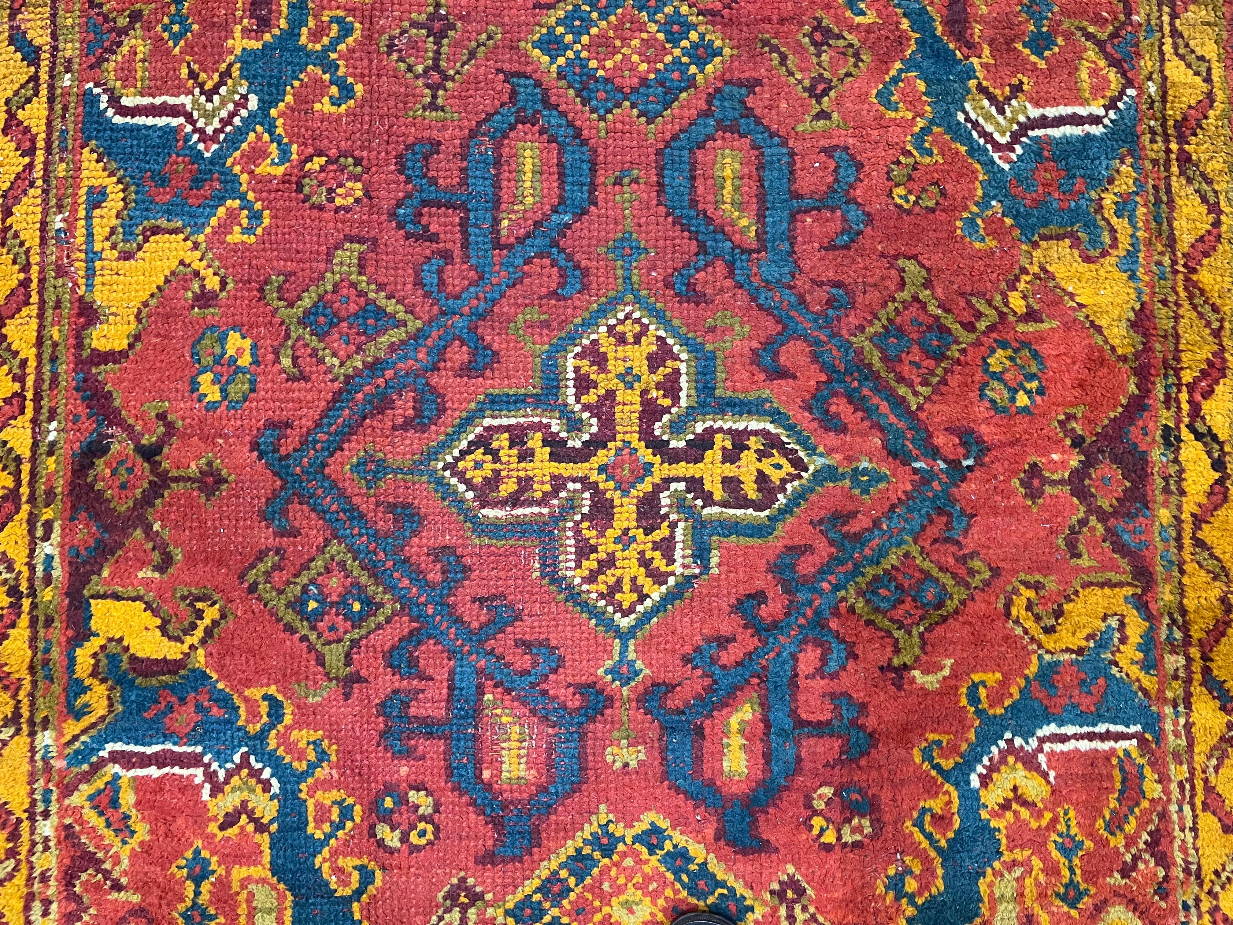 Fine Antique Turkish Oushak Wool Rug 4’11” x 6’8” For Sale 1