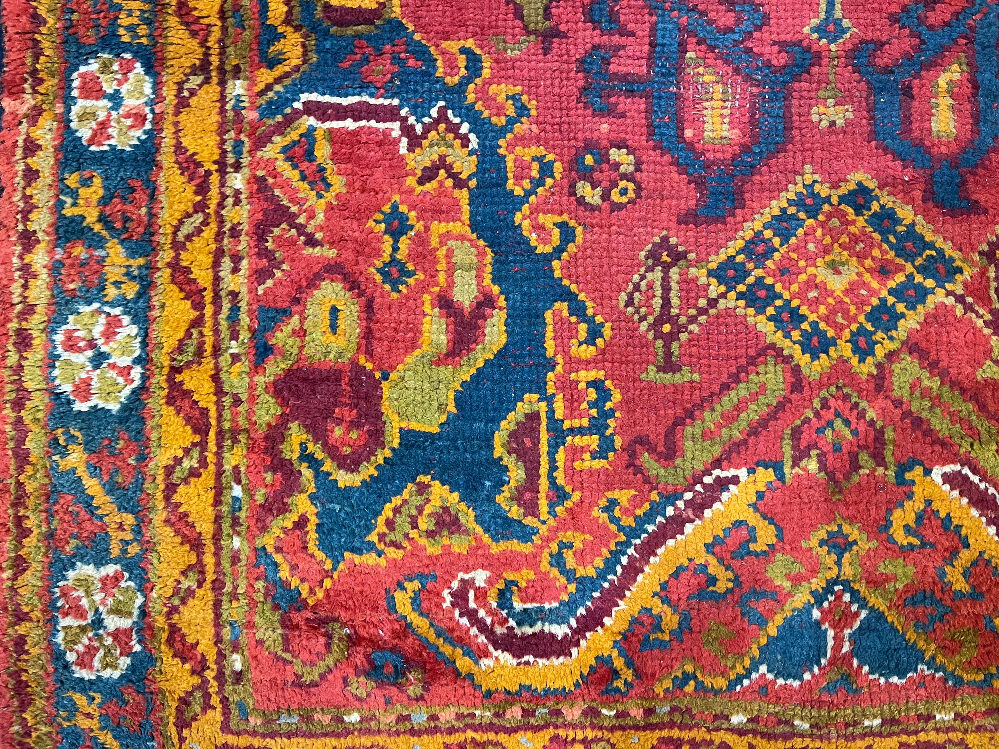 Fine Antique Turkish Oushak Wool Rug 4’11” x 6’8” For Sale 2
