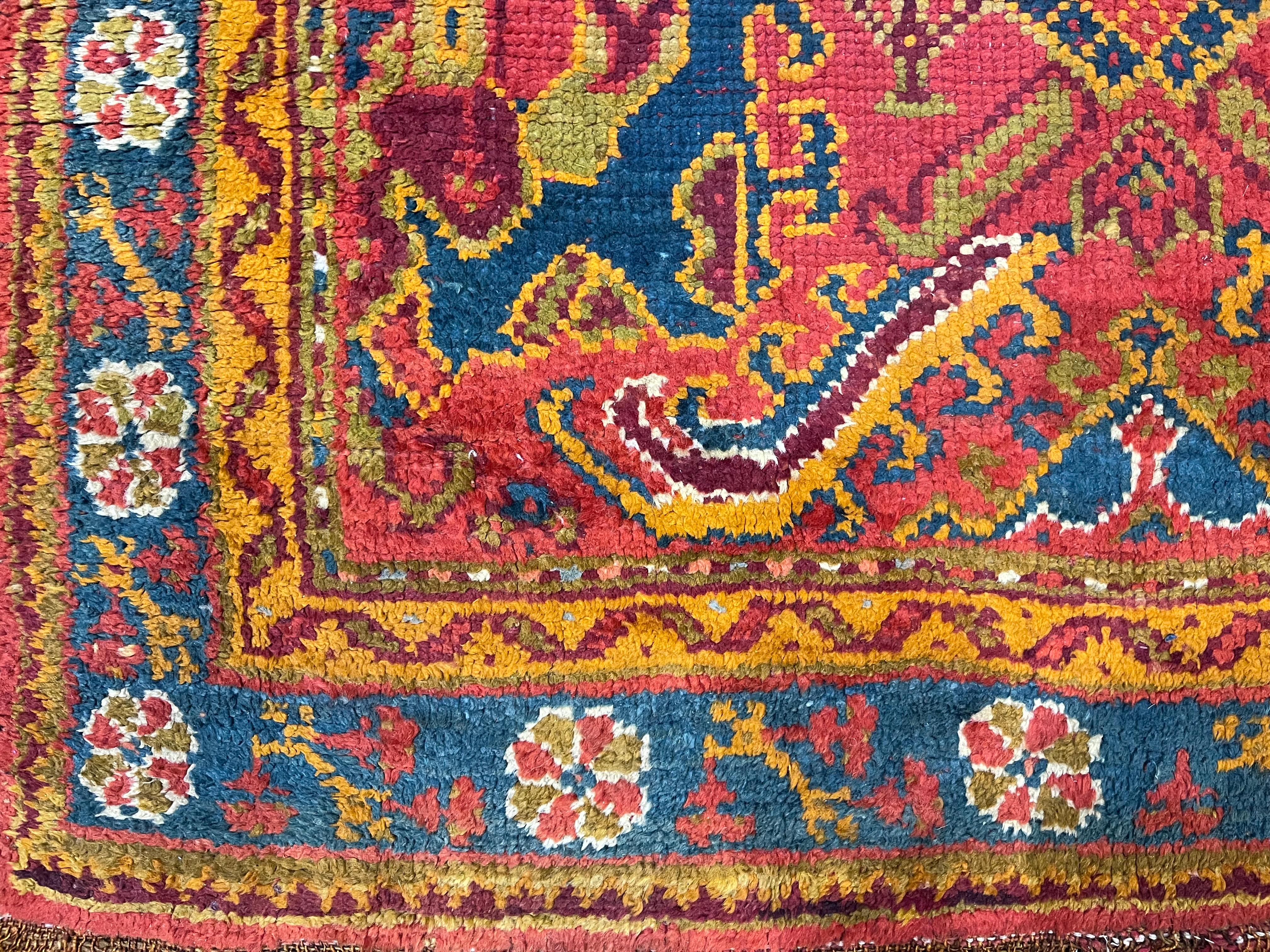 Fine Antique Turkish Oushak Wool Rug 4’11” x 6’8” For Sale 3