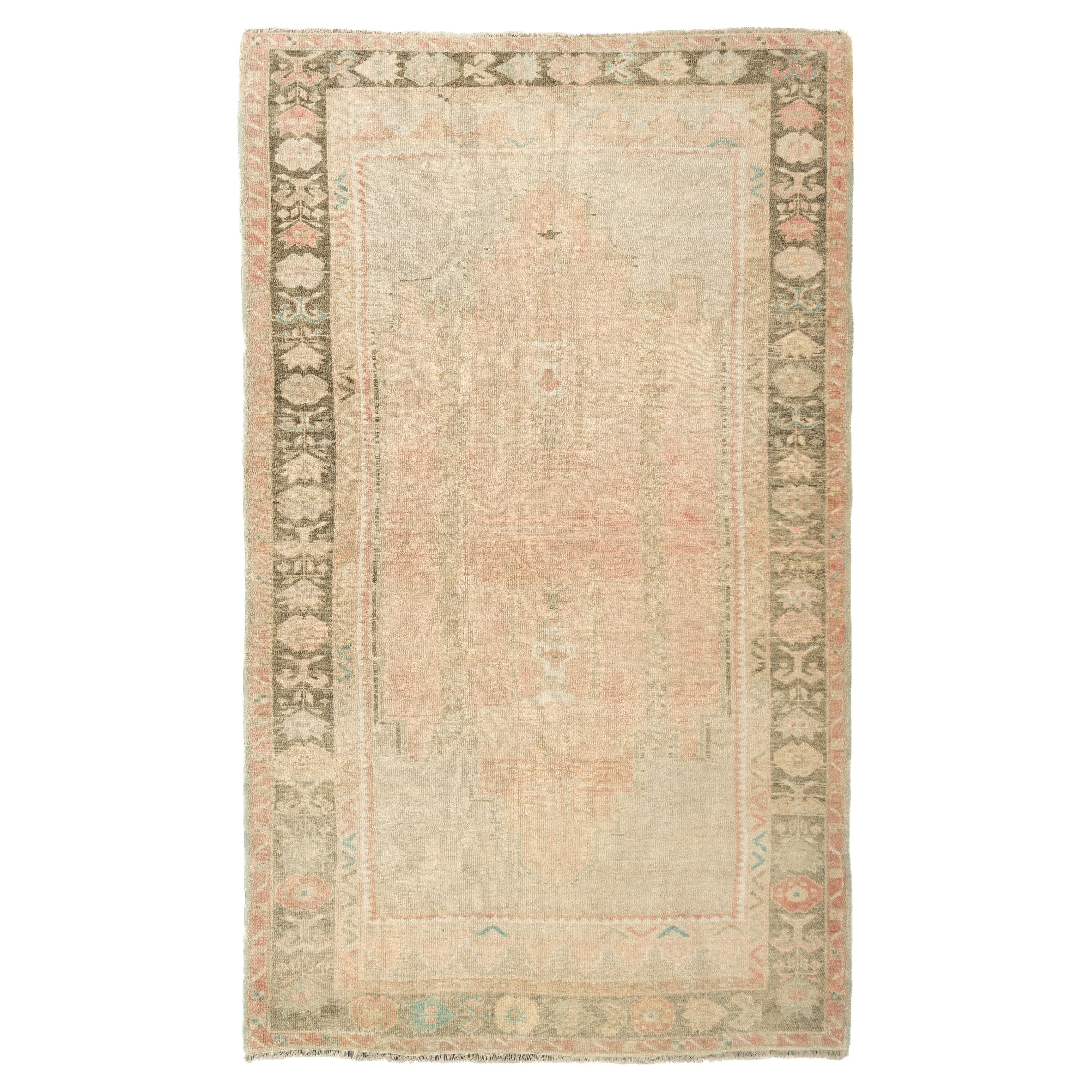 Fine Antique Turkish Oushak Wool Rug 4'8'' x 7'9''