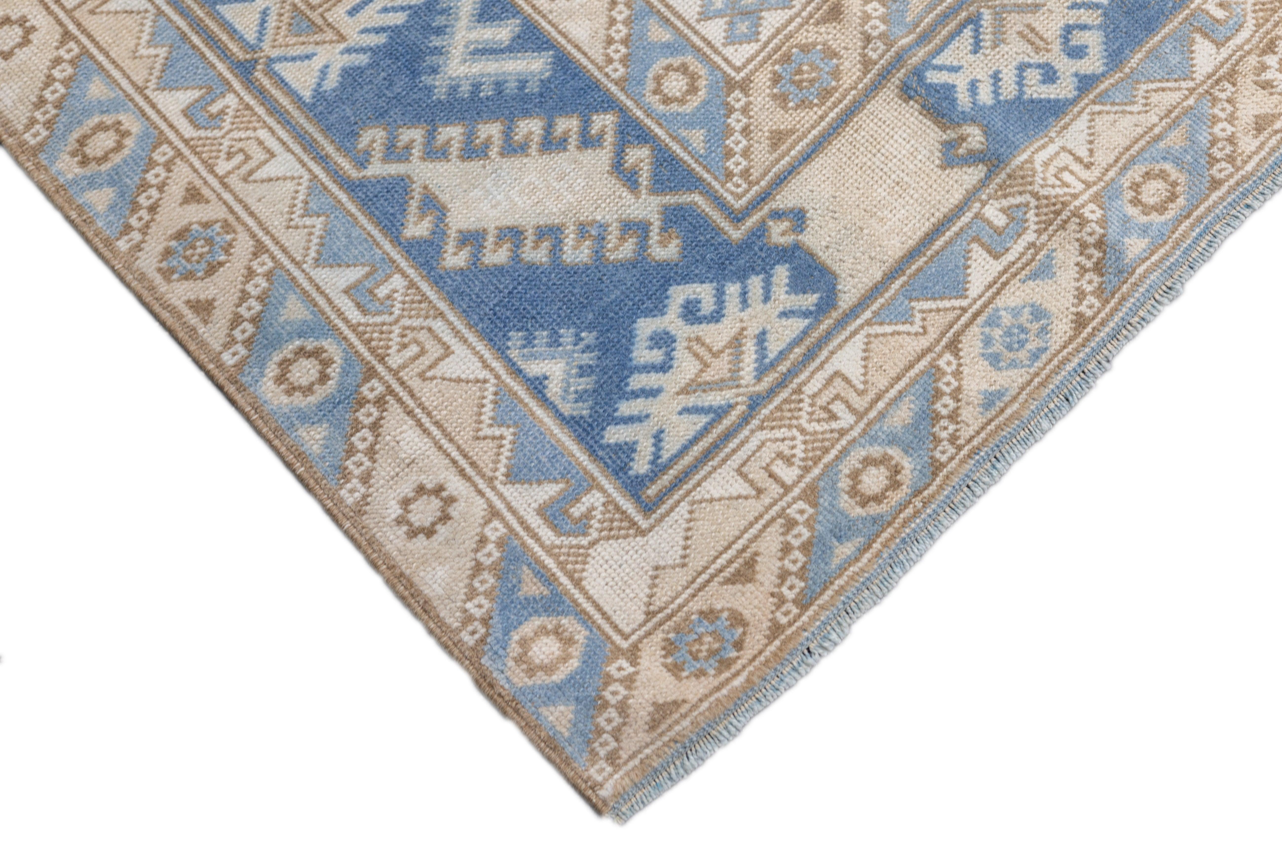 Hand-Knotted Fine Antique Turkish Oushak Wool Rug 6'6'' x 9'7'' For Sale