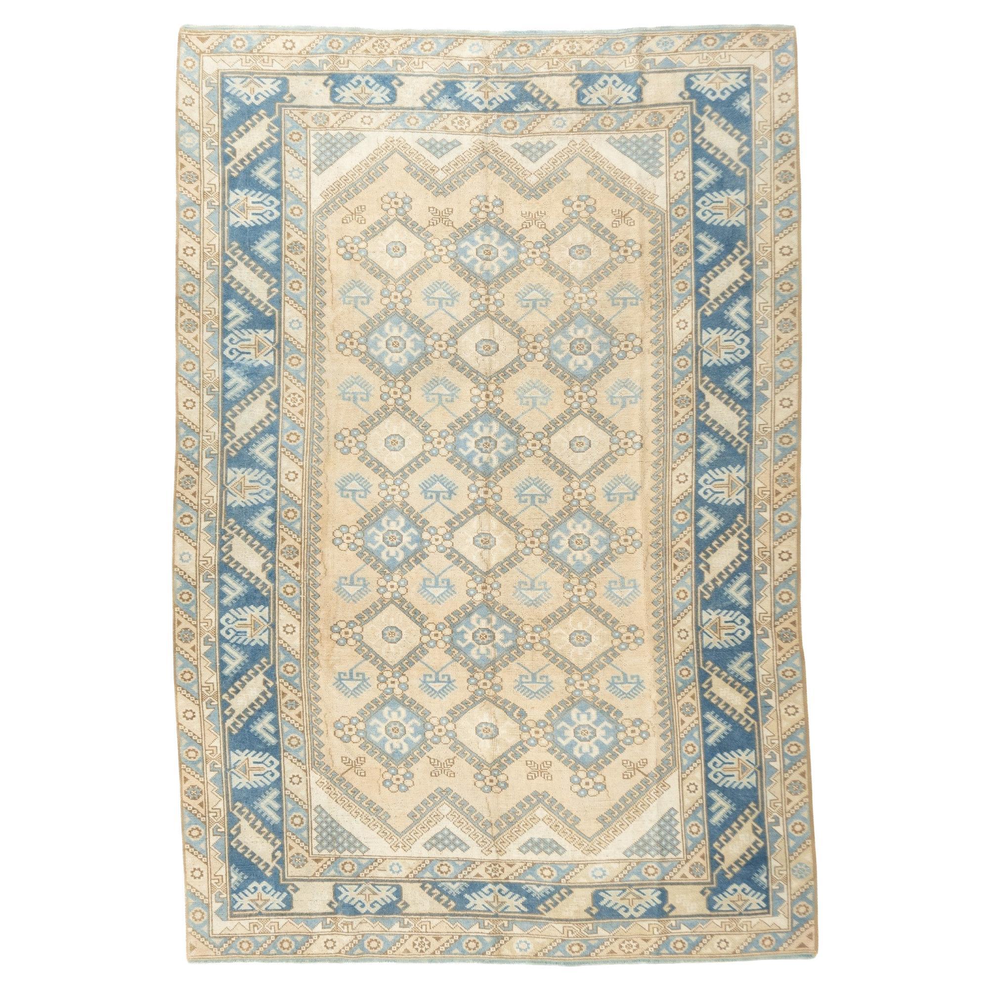 Fine Antique Turkish Oushak Wool Rug 6'6'' x 9'7''