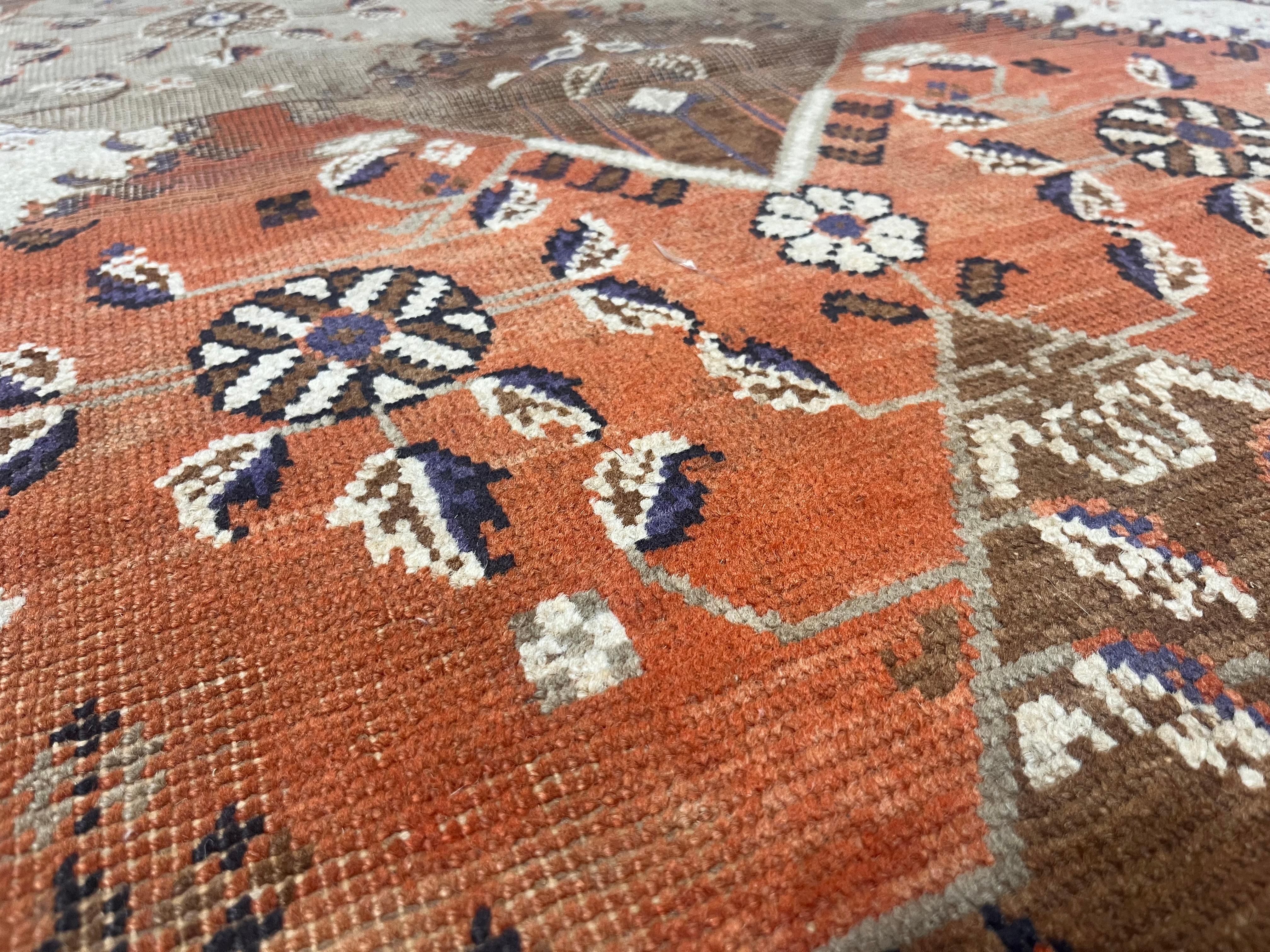 Alfombra Turca Antigua Fina de Lana Corta 2'11