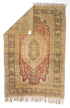 Fine Antique Turkish Silk Kayseri Rug 4'0" x 5’11"