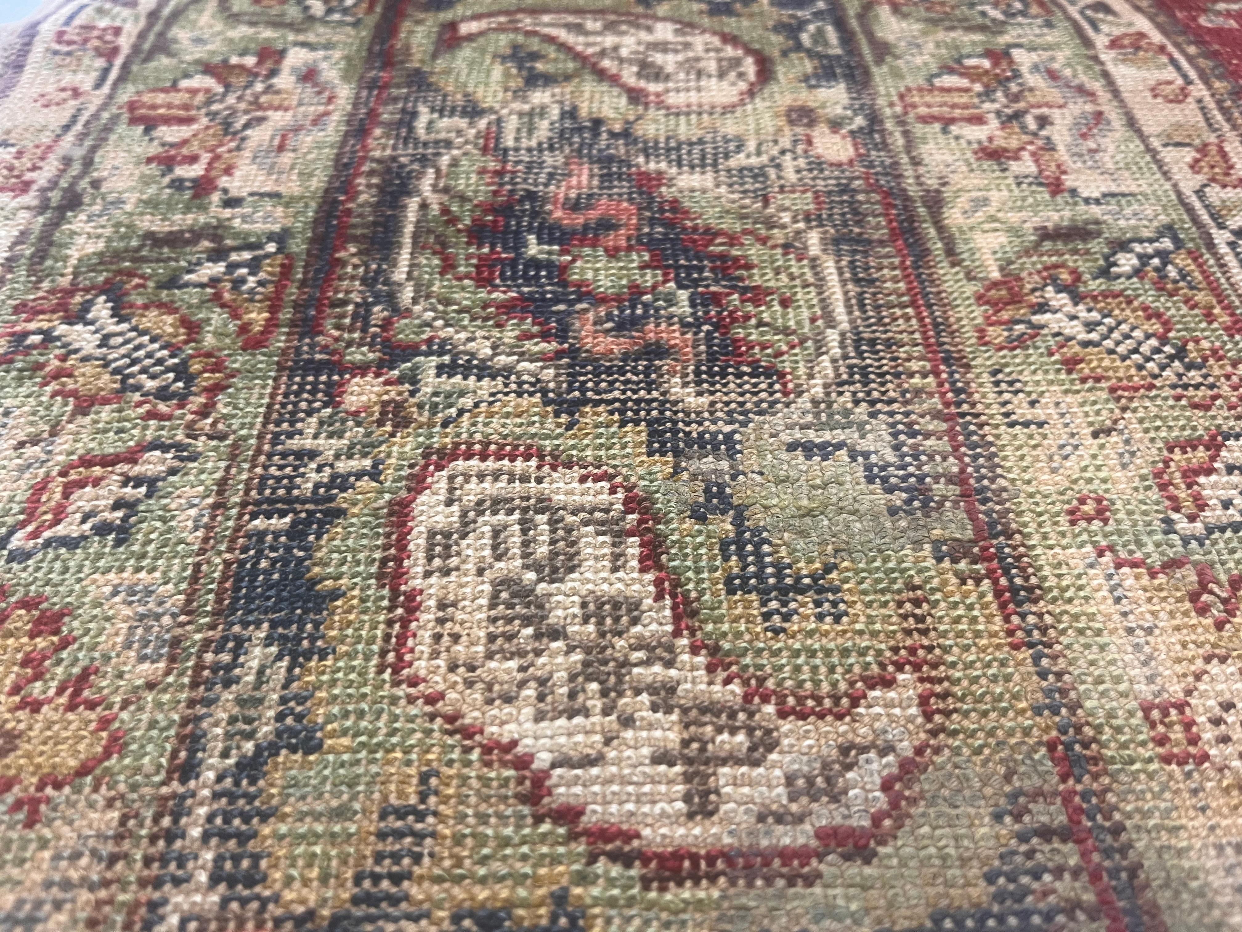 XIX secolo Tappeto antico in seta turca Kayseri 4'0