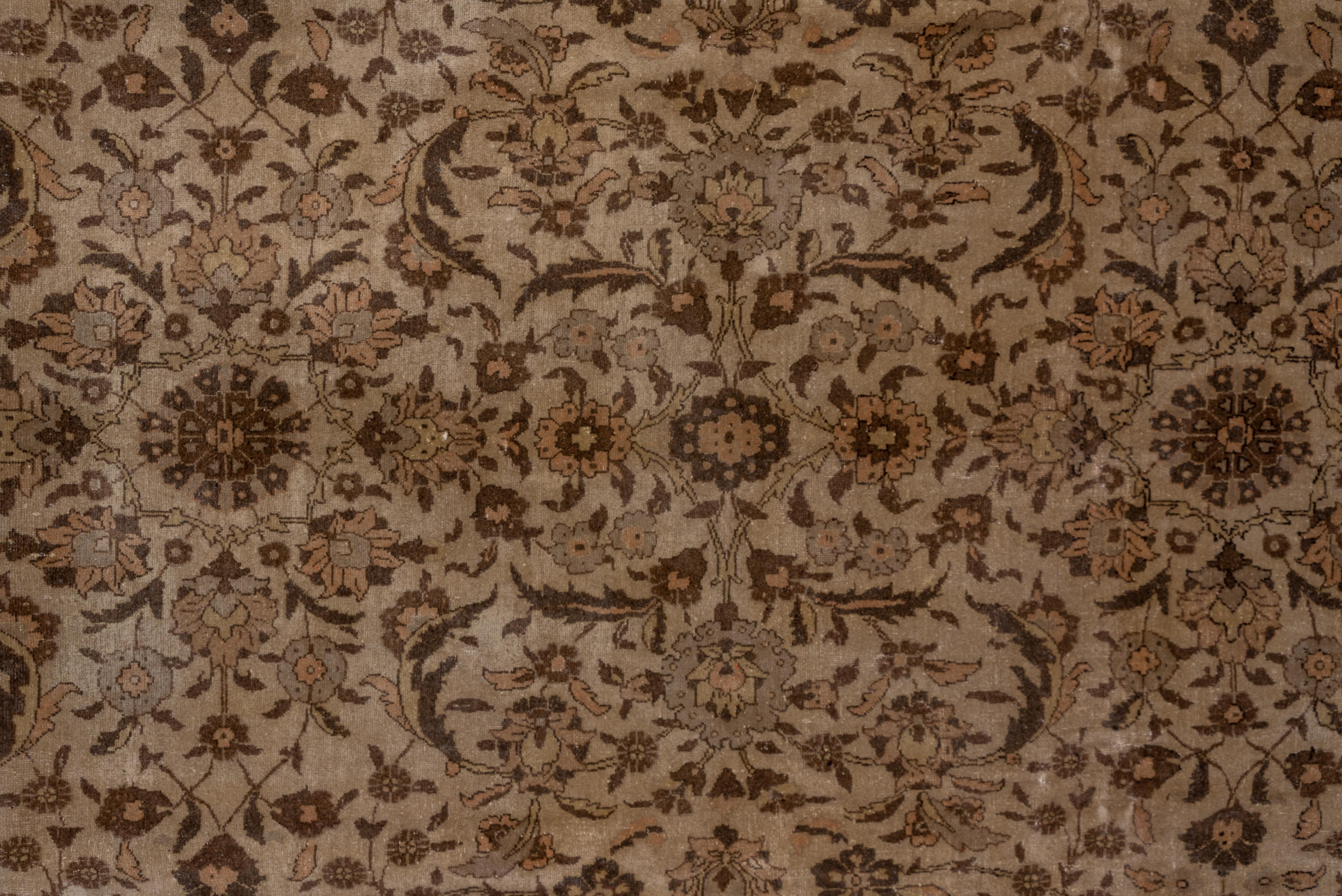 Fine Antique Turkish Sivas Carpet, Brown Palette, Allover Field In Good Condition For Sale In New York, NY