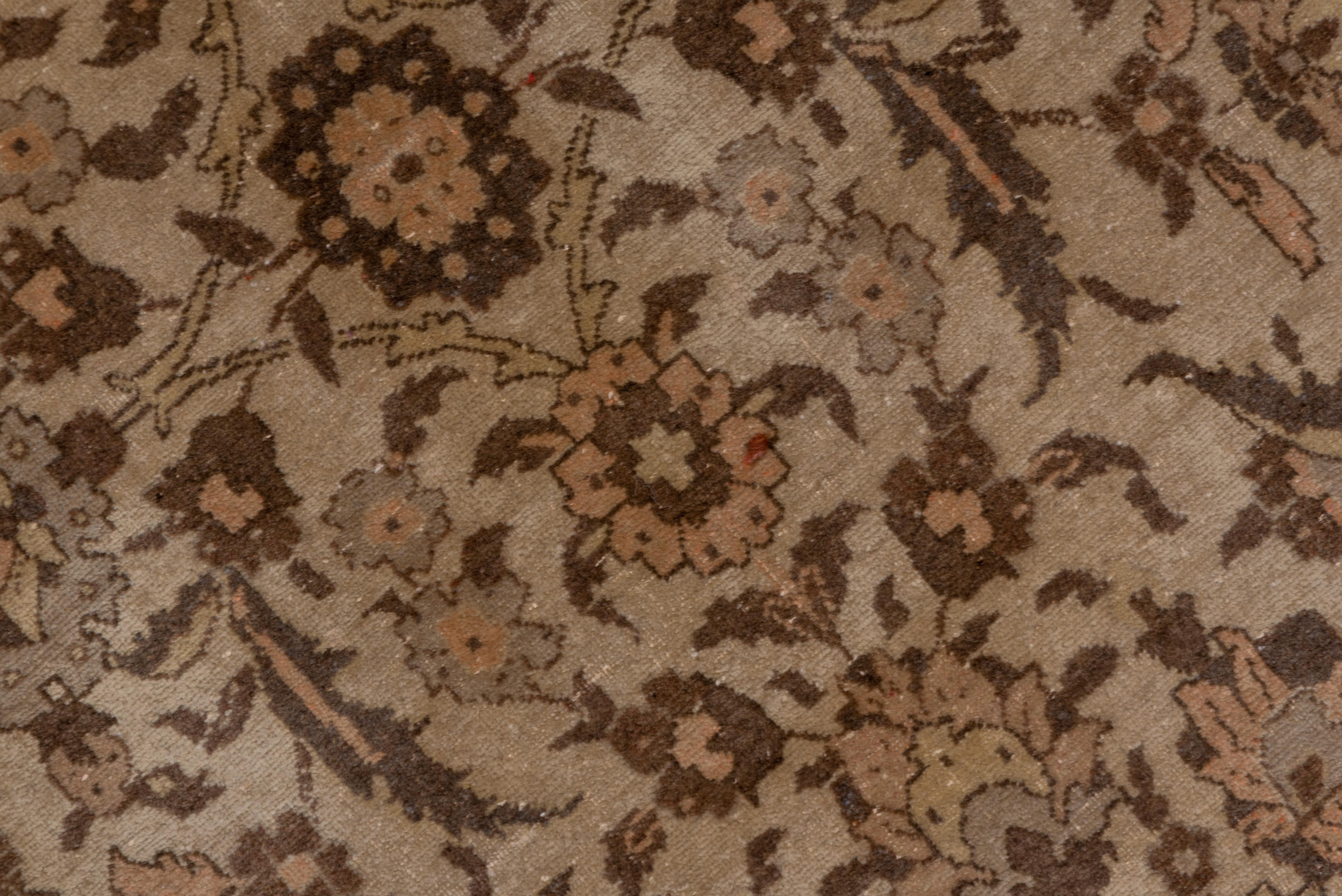 Early 20th Century Fine Antique Turkish Sivas Carpet, Brown Palette, Allover Field For Sale